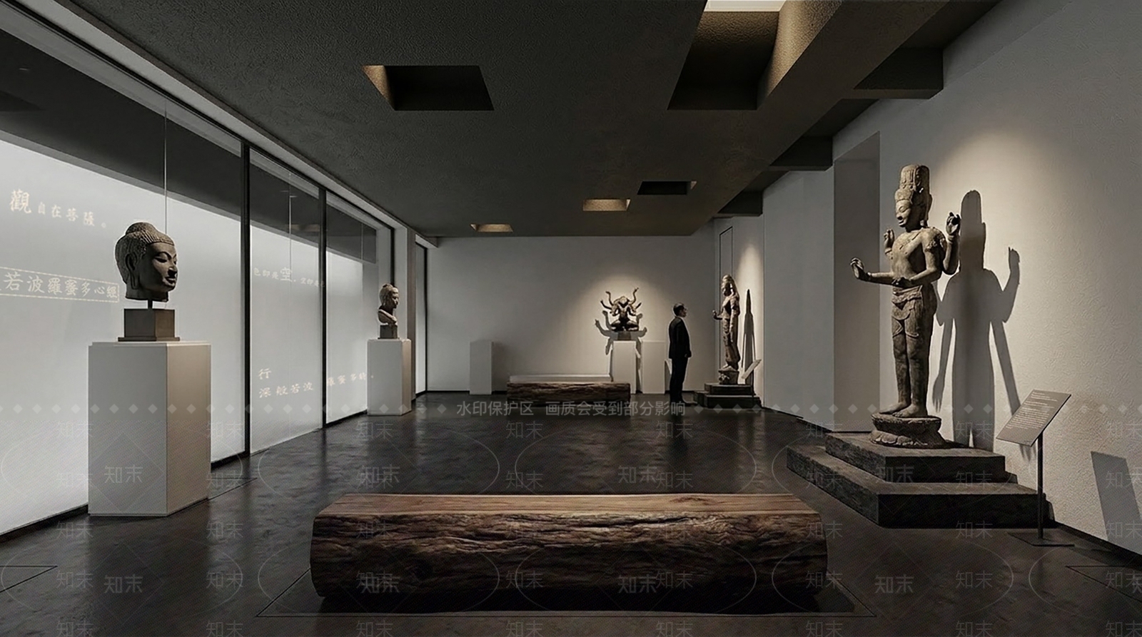 禅意博物馆展厅3D模型下载【ID:1232413105】