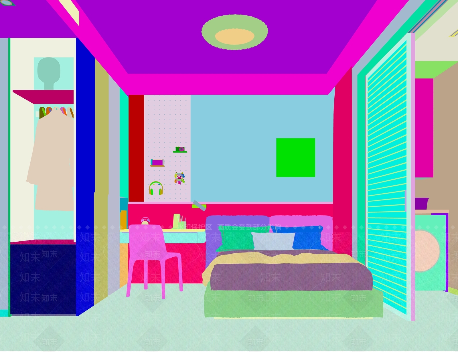 现代简约家居卧室3D模型下载【ID:1232416028】