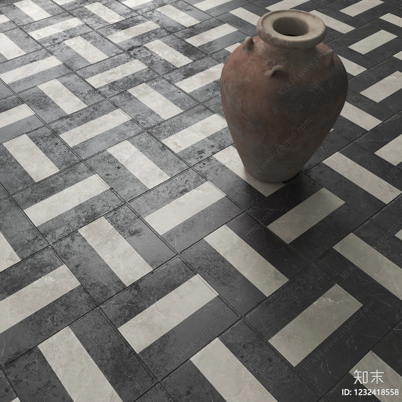 侘寂瓷砖展厅SU模型下载【ID:1232418558】