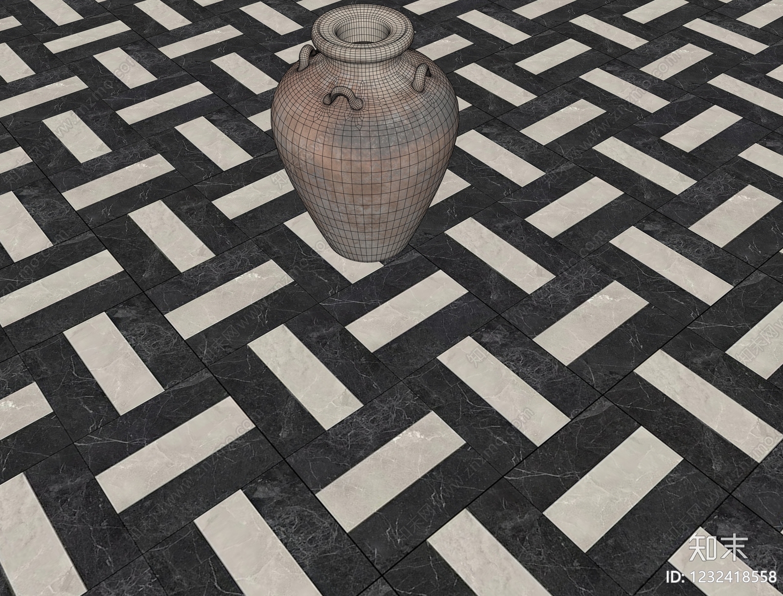 侘寂瓷砖展厅SU模型下载【ID:1232418558】