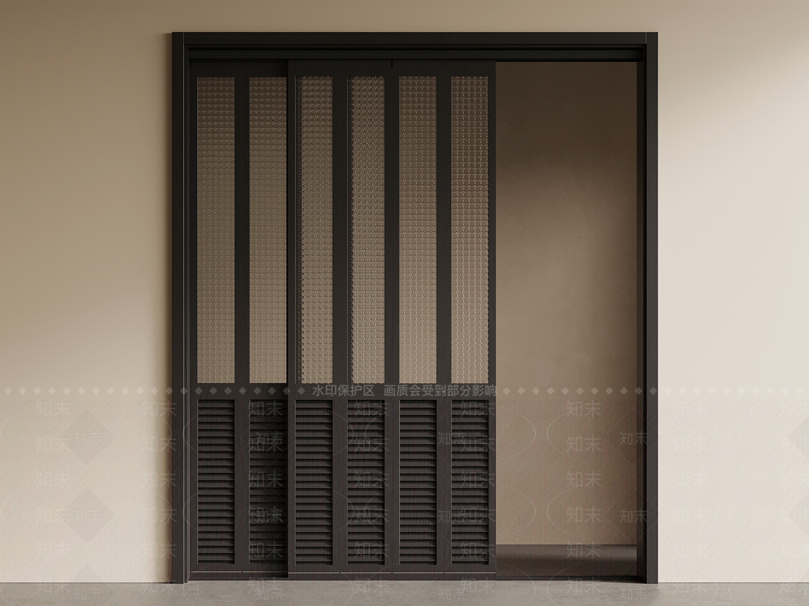 侘寂推拉门3D模型下载【ID:1232419835】