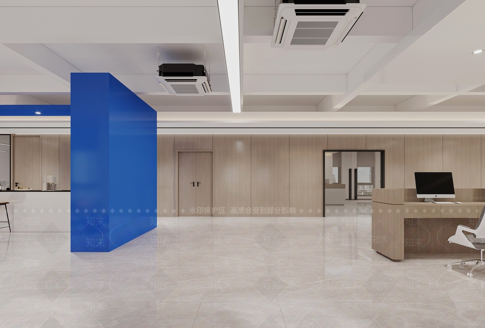 现代简约办公区3D模型下载【ID:1232420633】