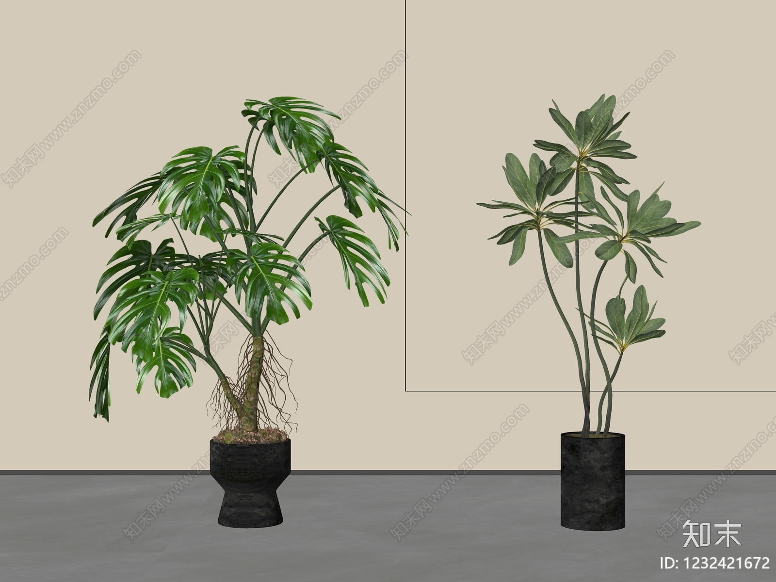 极简盆栽SU模型下载【ID:1232421672】
