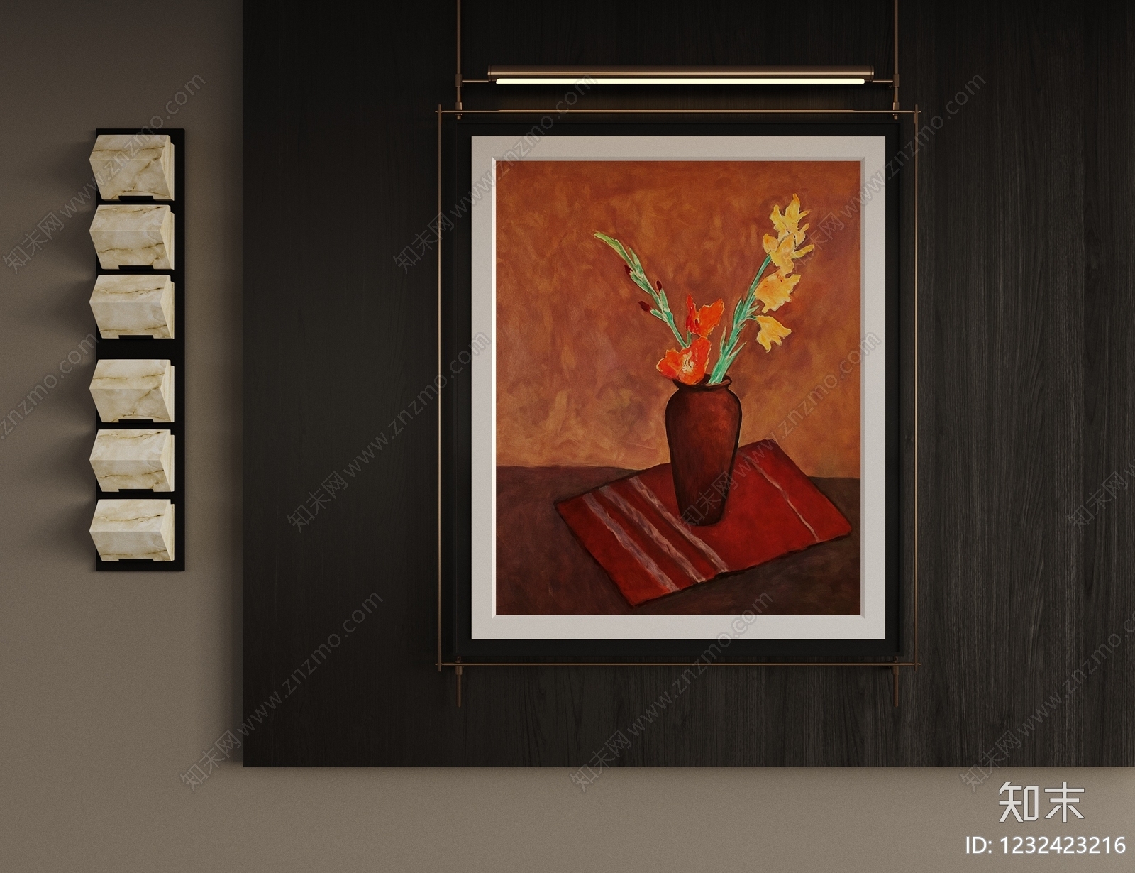 轻奢挂画SU模型下载【ID:1232423216】