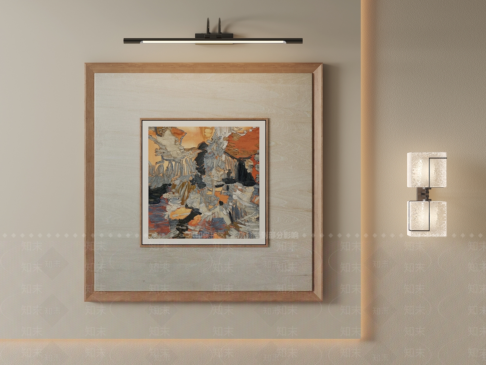 原木风挂画3D模型下载【ID:1232424021】