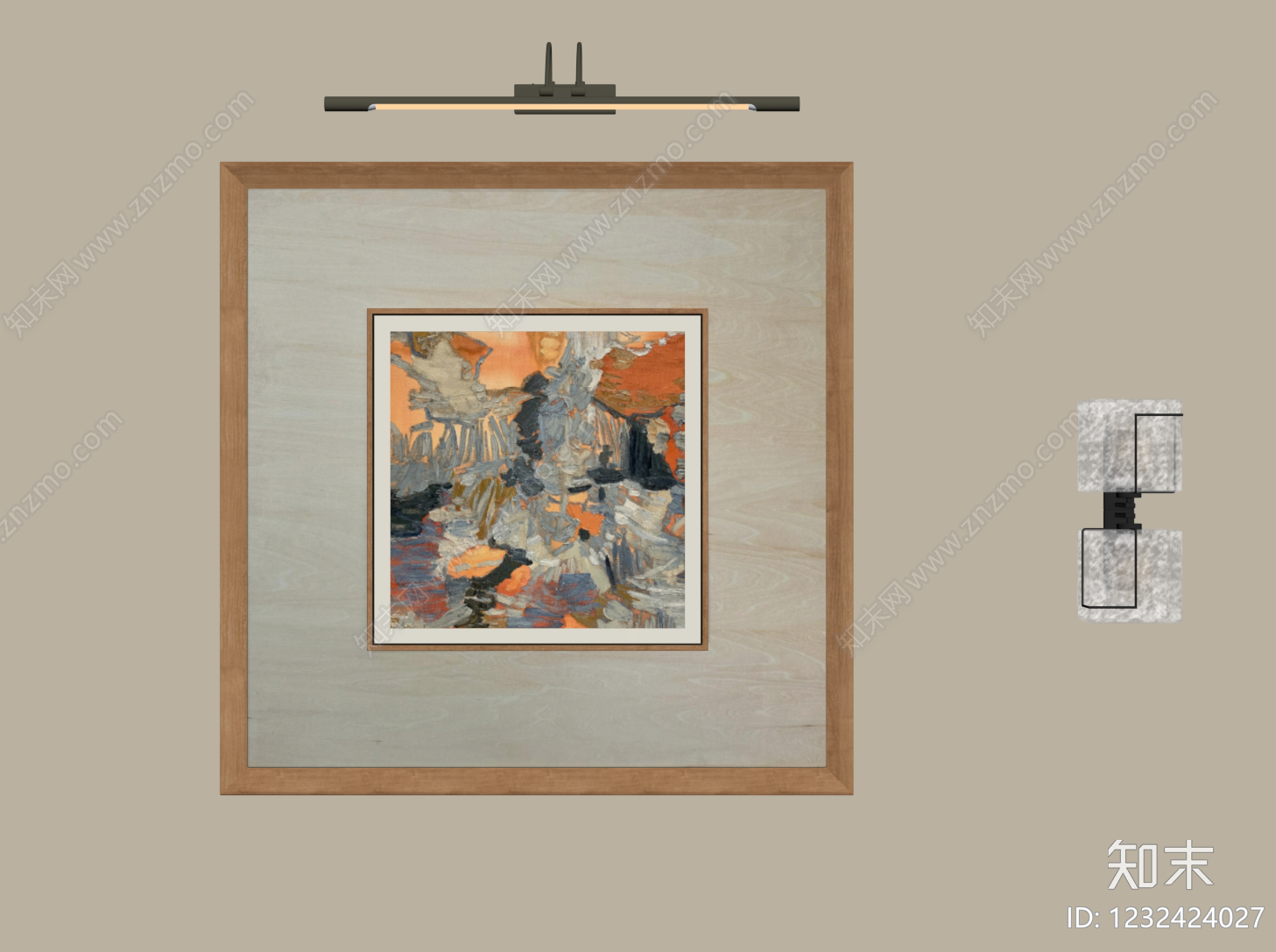 原木风挂画SU模型下载【ID:1232424027】