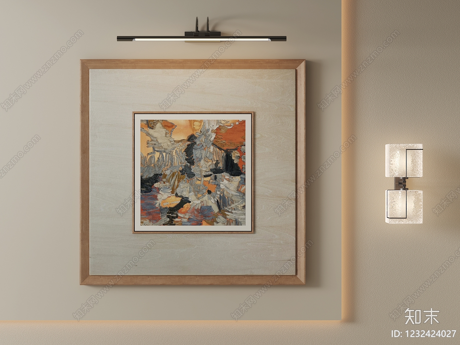 原木风挂画SU模型下载【ID:1232424027】