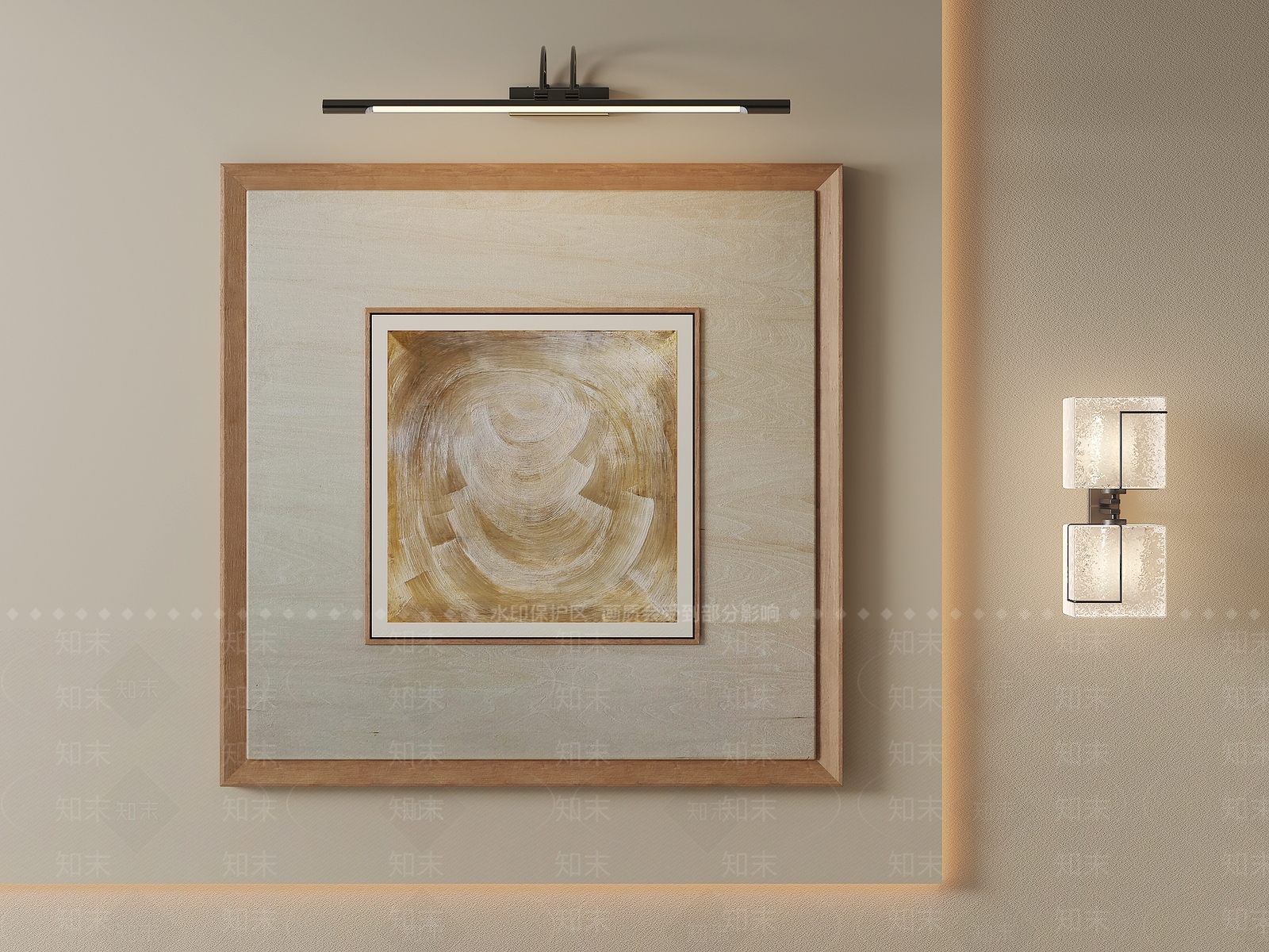 原木风挂画3D模型下载【ID:1232424152】