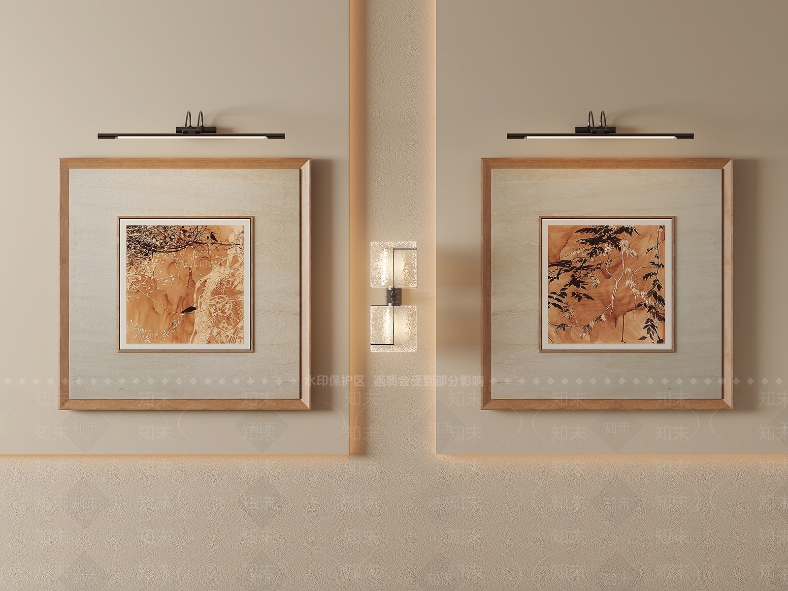新中式挂画3D模型下载【ID:1232424281】