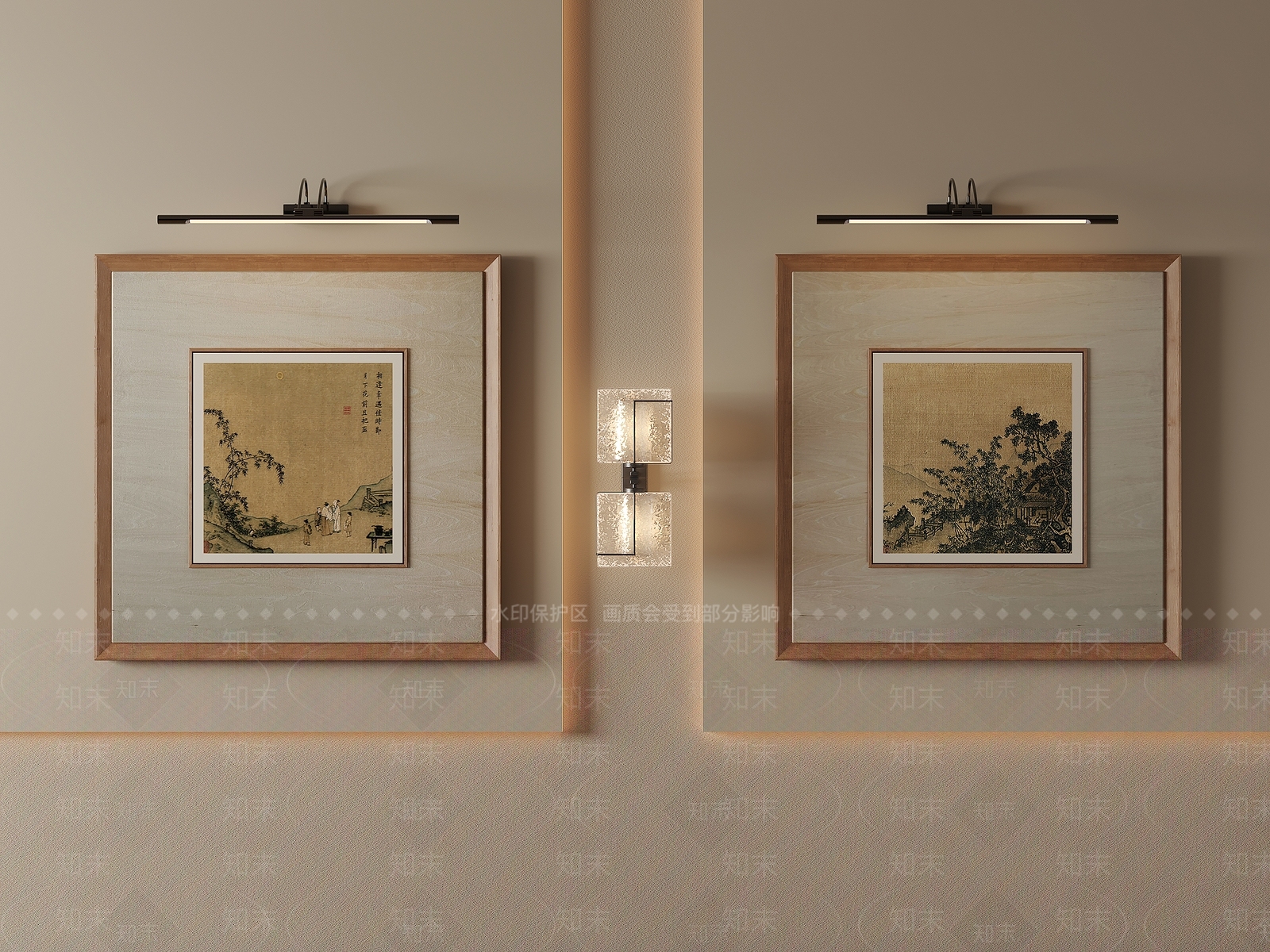 新中式宋式挂画3D模型下载【ID:1232424359】