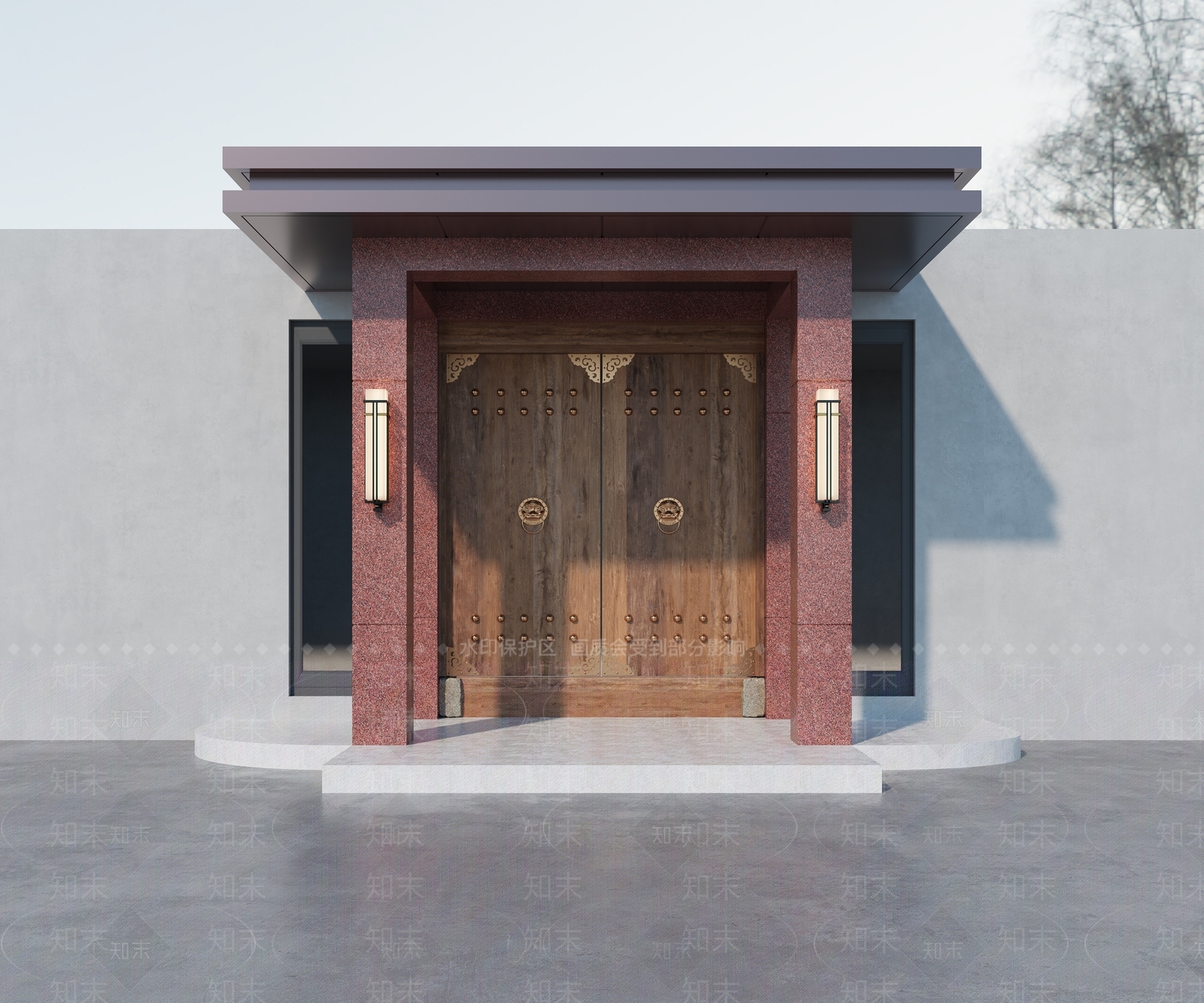 新中式双开门3D模型下载【ID:1232425296】