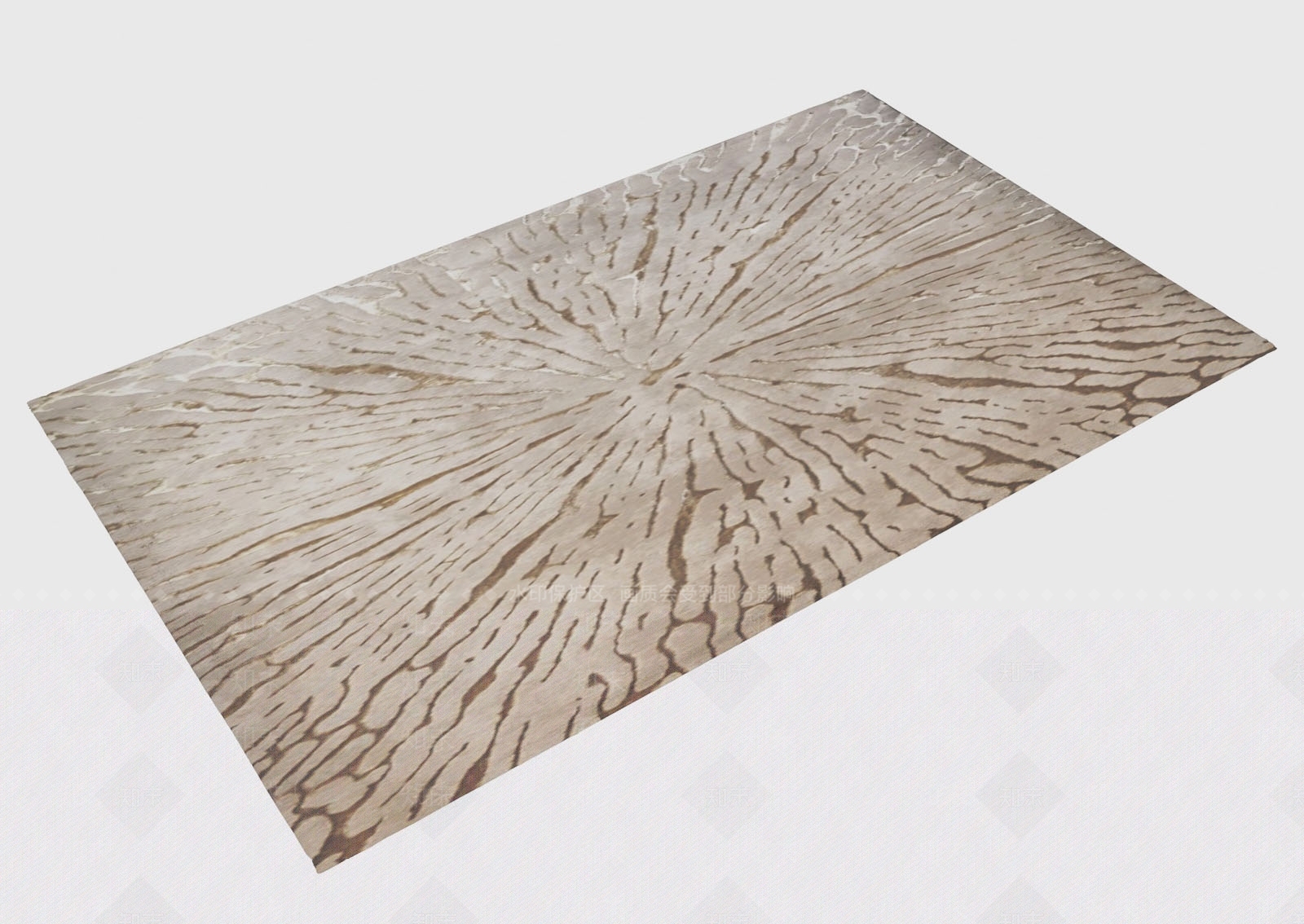 现代毛绒地毯3D模型渲染效果图