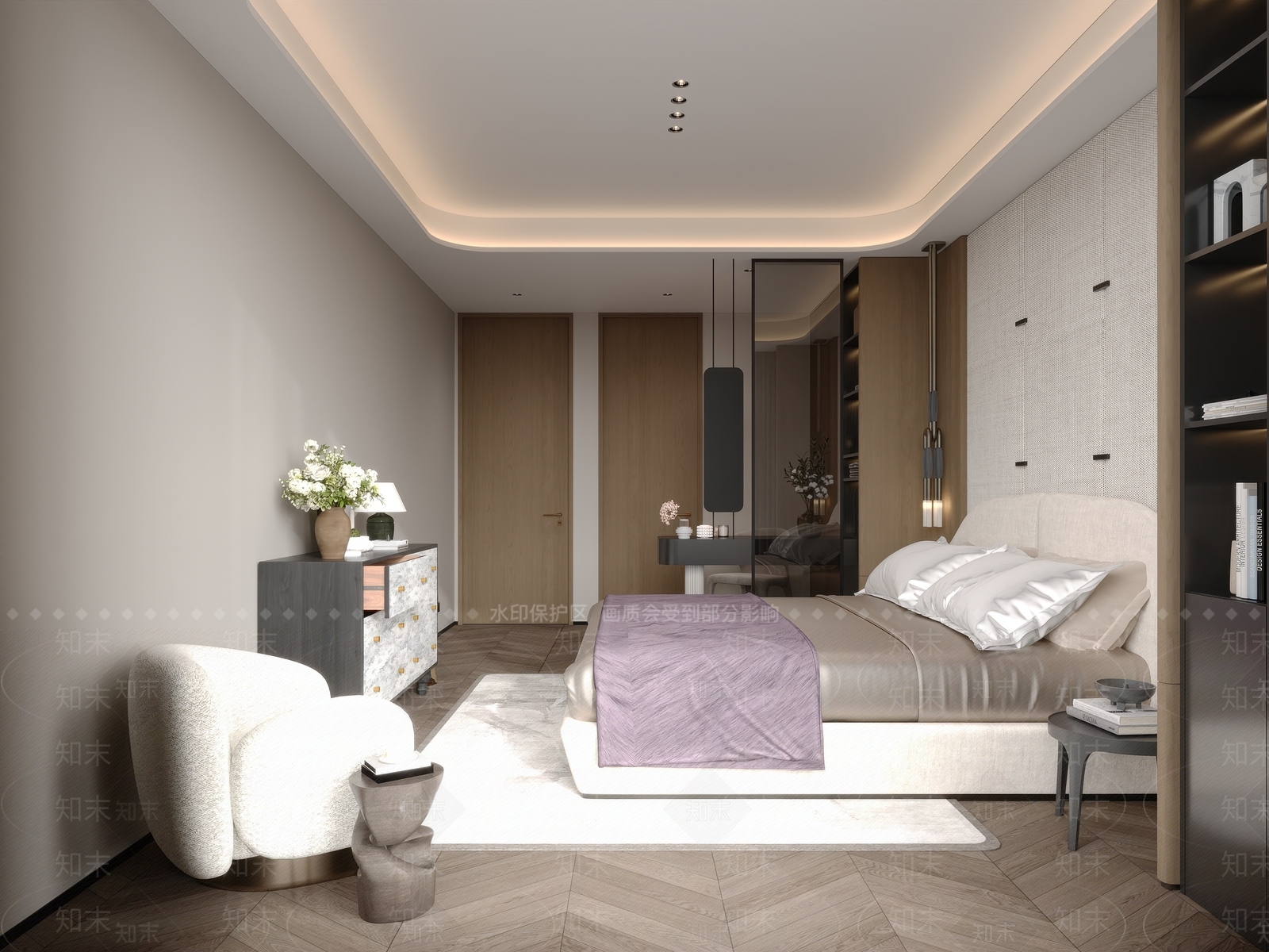 意式极简主卧3D模型下载【ID:1232426093】