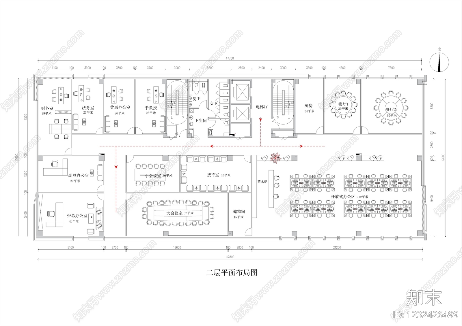 整体办公空间cad施工图下载【ID:1232426499】