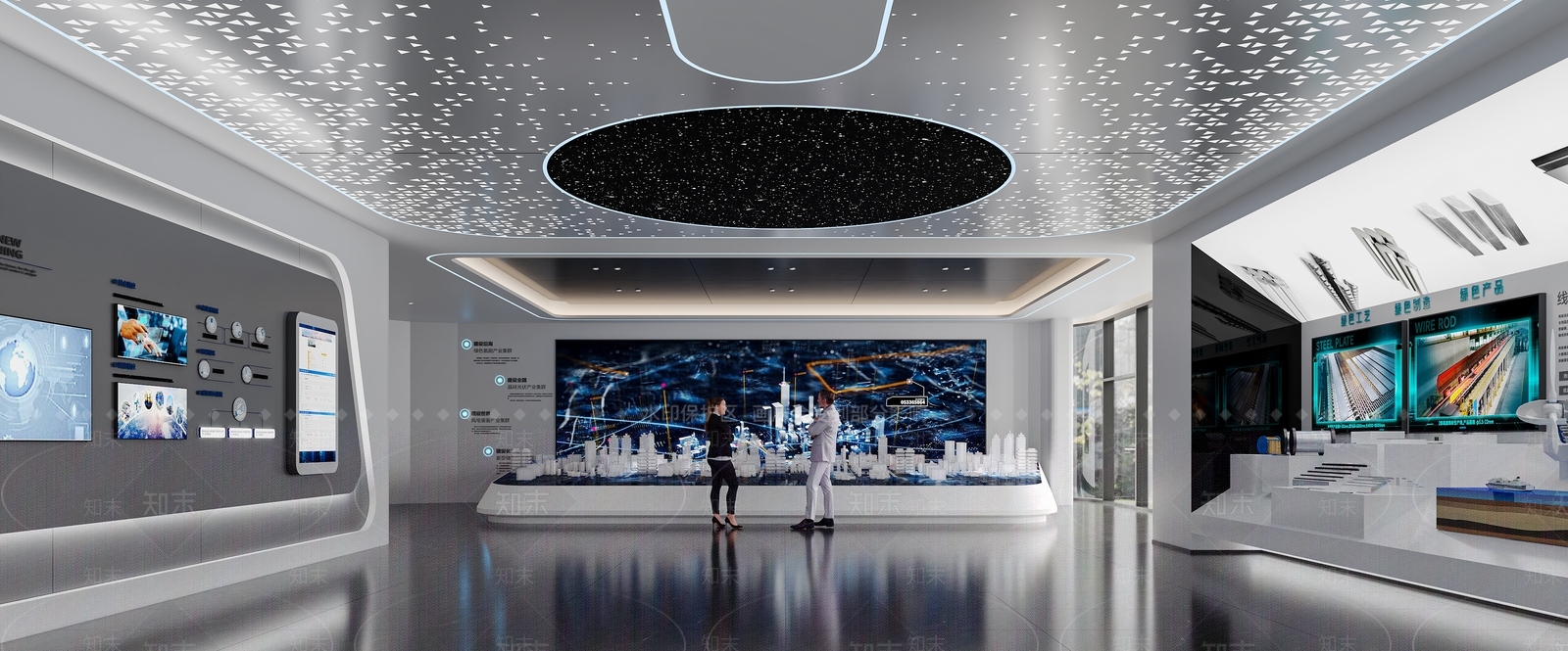 轻奢办公大厅3D模型下载【ID:1232426602】