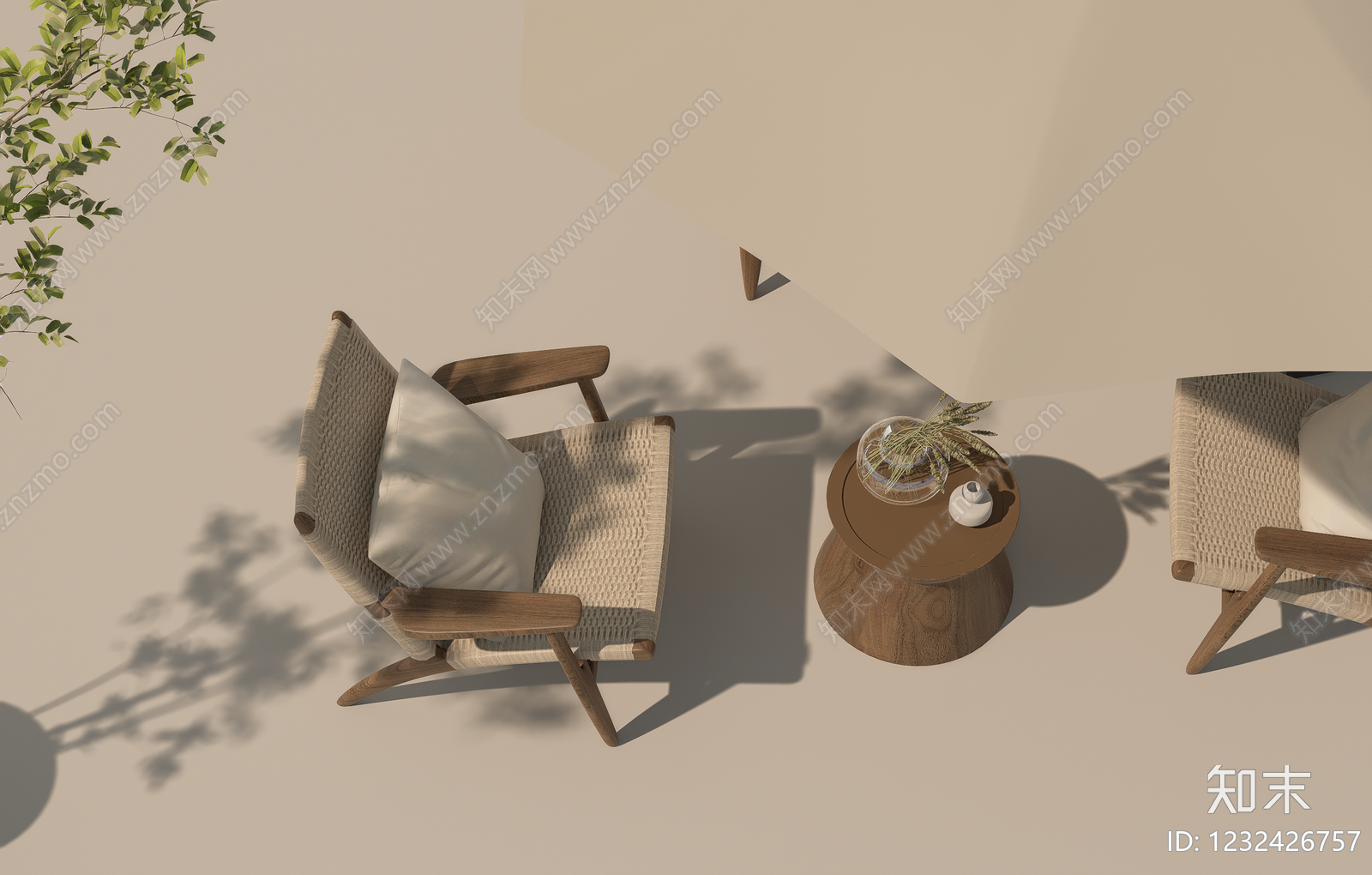 原木风户外桌椅SU模型下载【ID:1232426757】