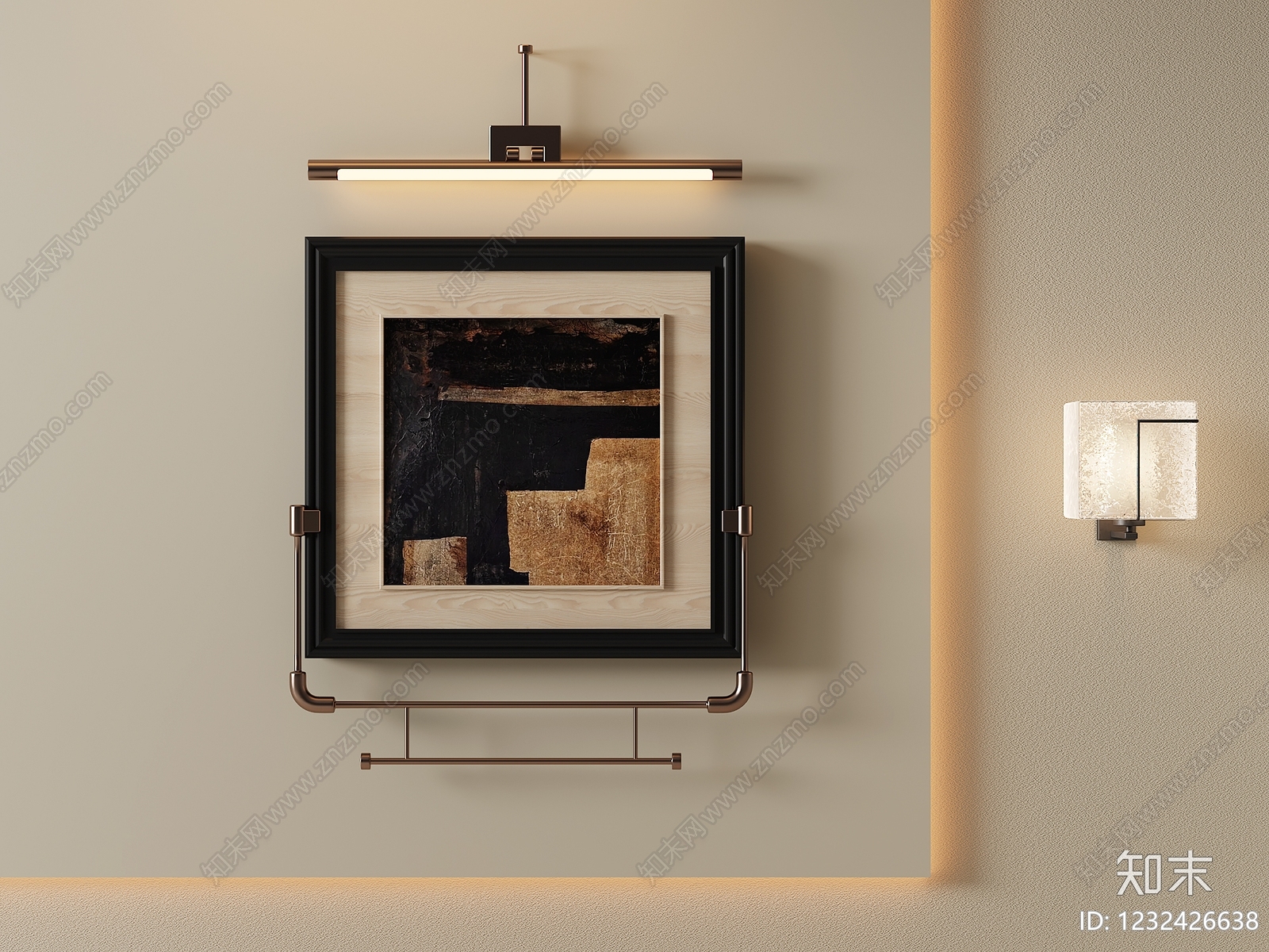 轻奢挂画SU模型下载【ID:1232426638】