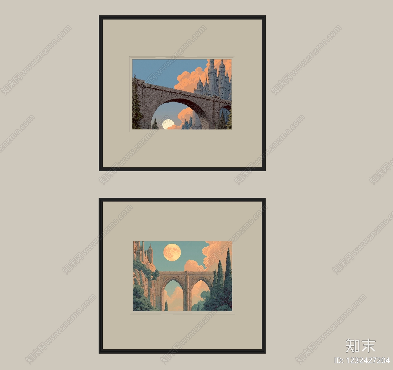 现代简约挂画SU模型下载【ID:1232427204】