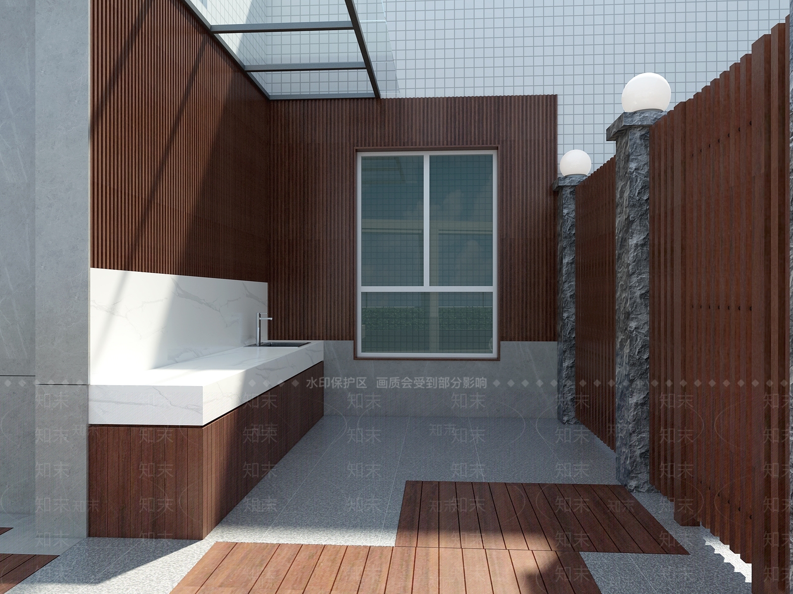 现代屋顶花园3D模型下载【ID:1232426715】