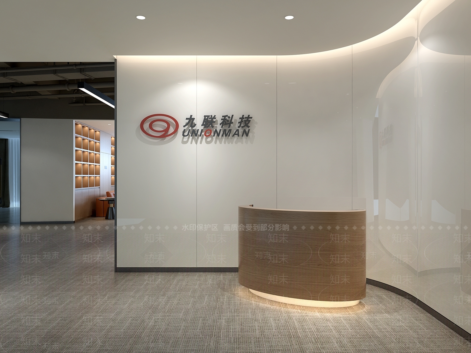 现代简约办公区3D模型下载【ID:1232427053】