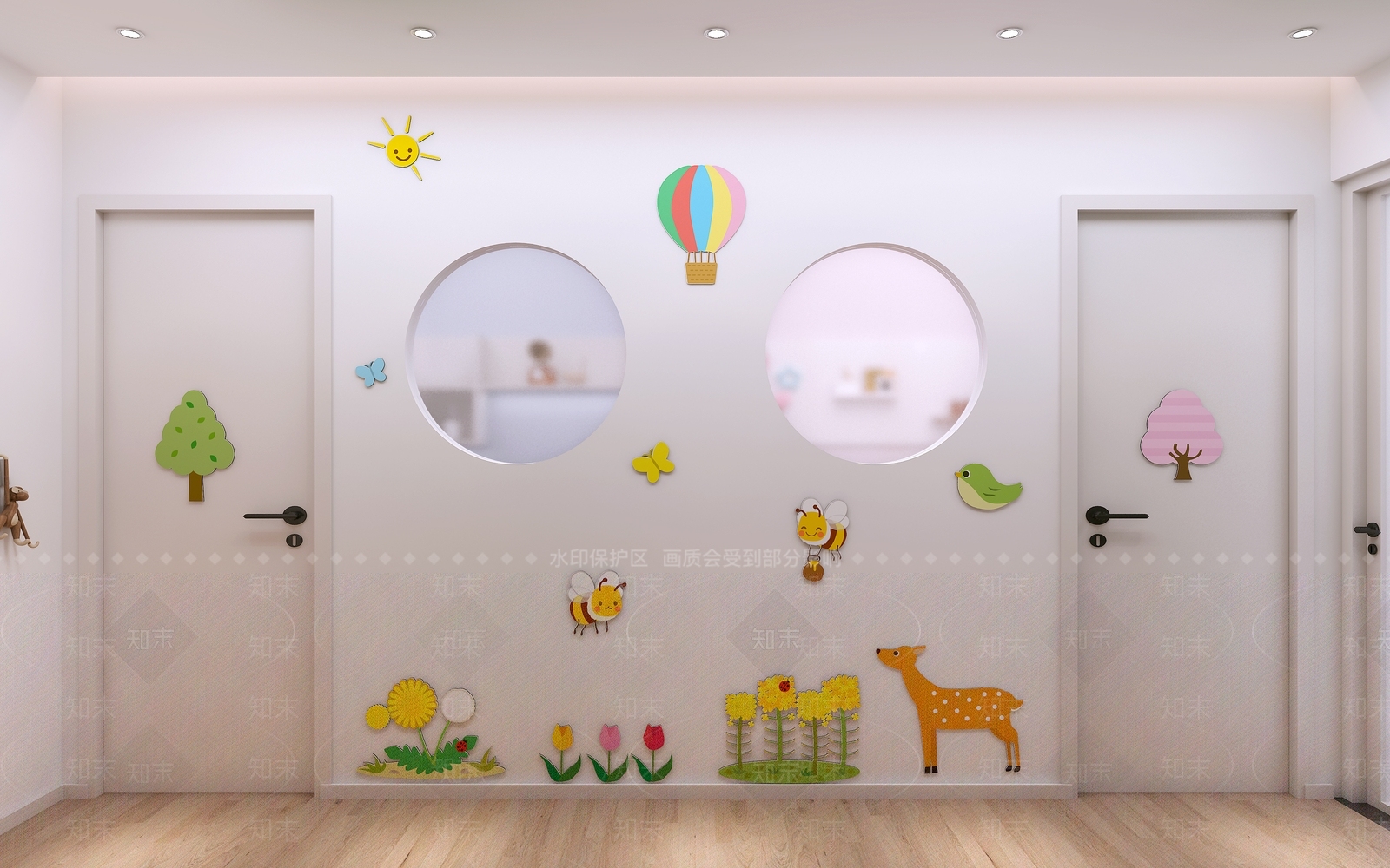 原木风通用儿童房3D模型下载【ID:1232427240】