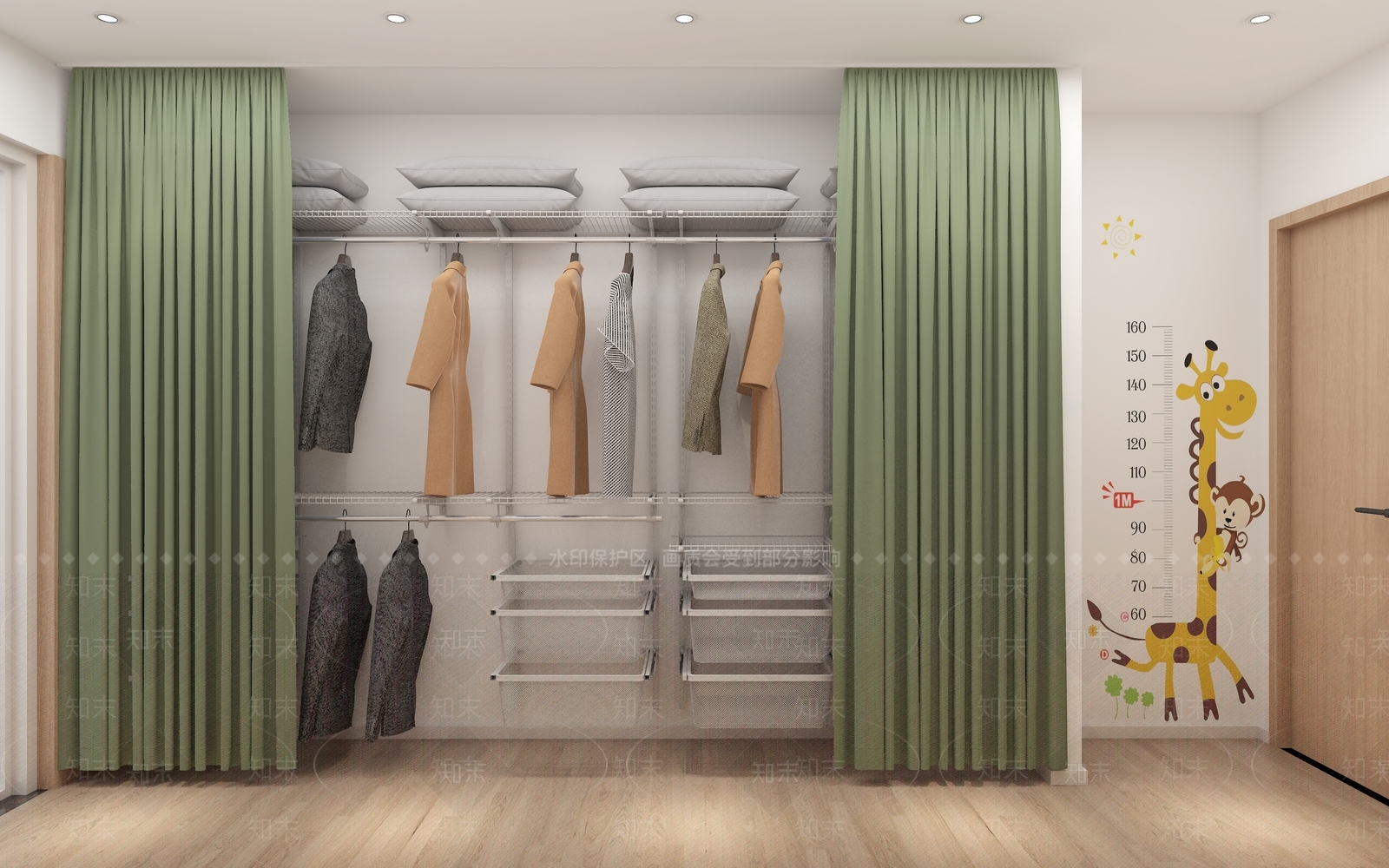 原木风通用儿童房3D模型下载【ID:1232427240】