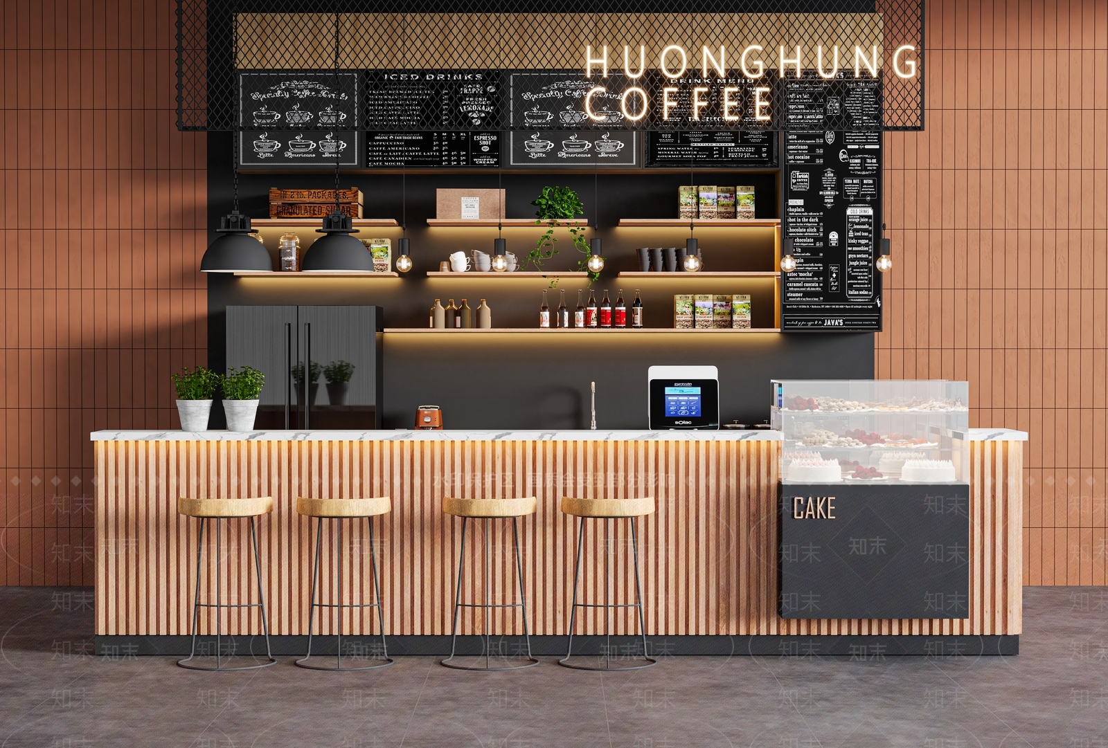 现代简约吧台3D模型下载【ID:1232427404】