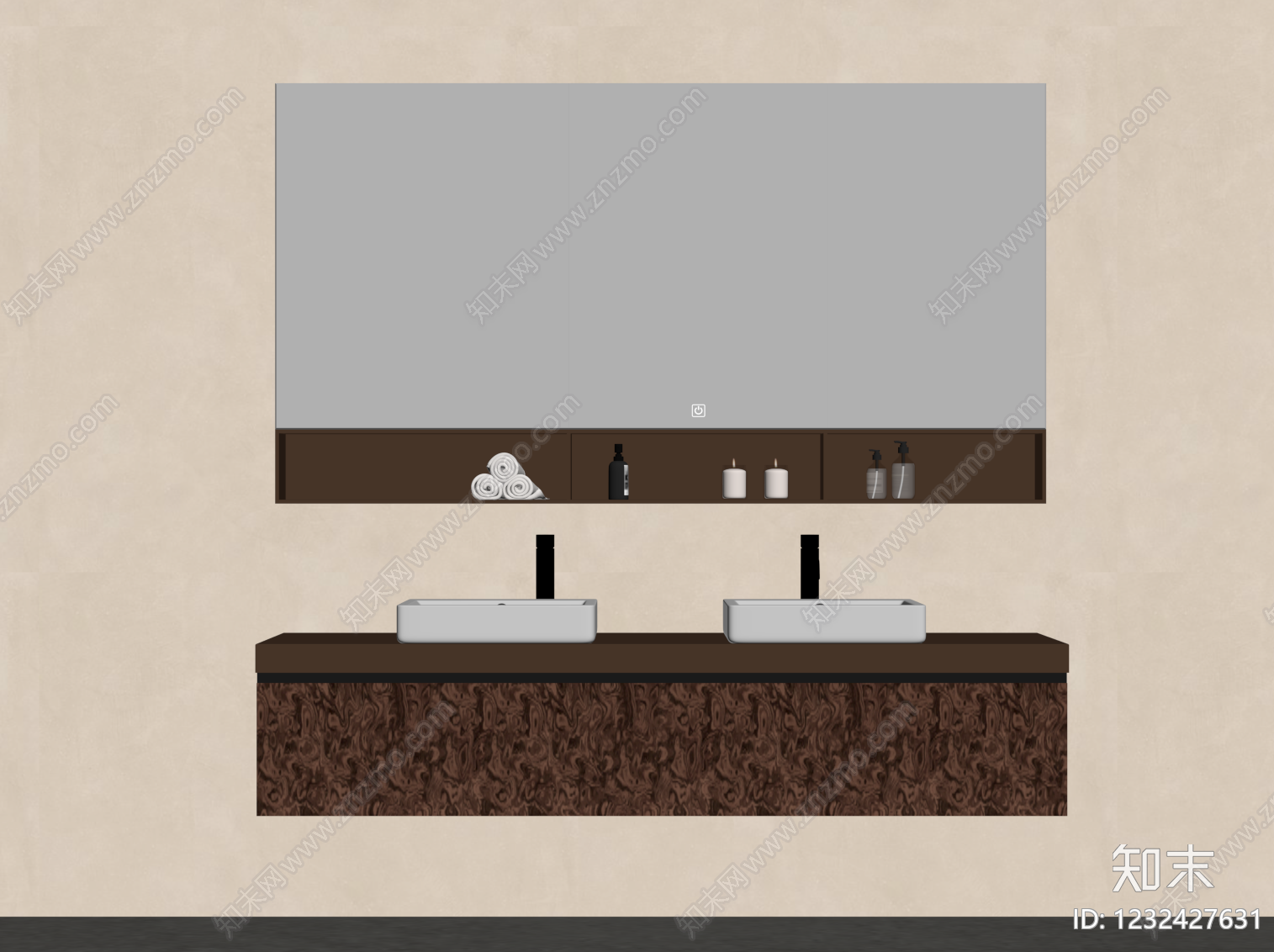 意式极简浴室柜SU模型下载【ID:1232427631】