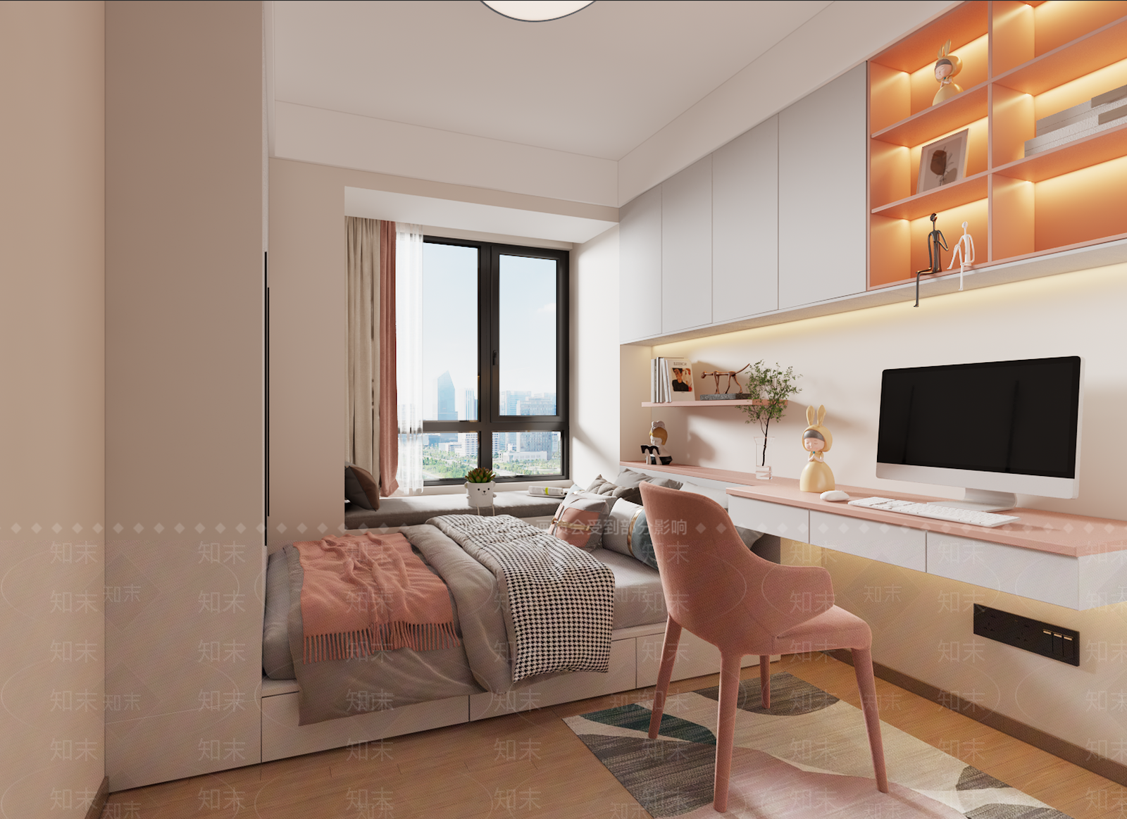 现代简约女孩房3D模型下载【ID:1232427739】