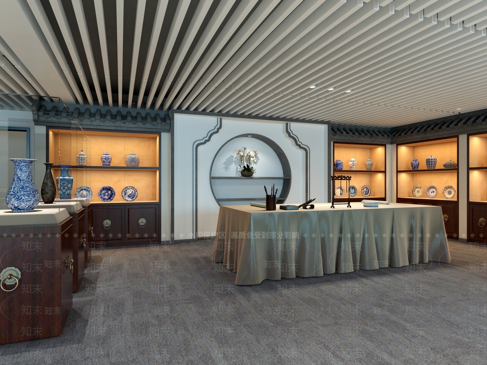 新中式茶馆3D模型下载【ID:1232428331】