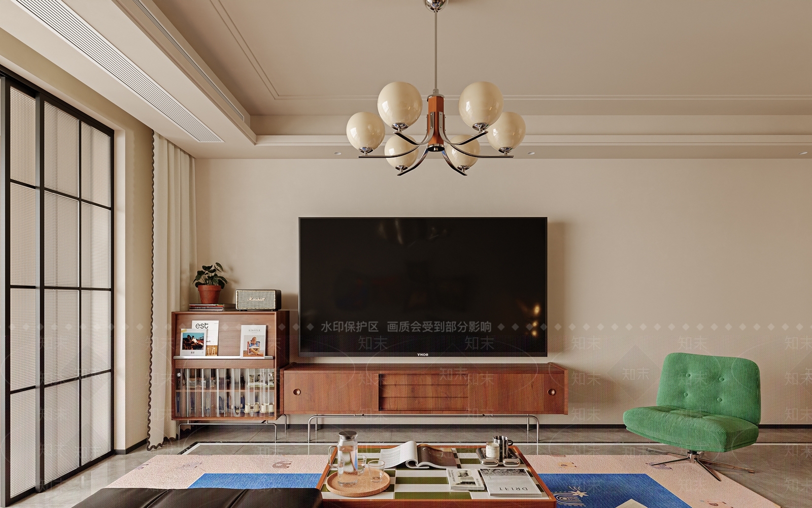 中古风别墅客餐厅3D模型下载【ID:1232428778】