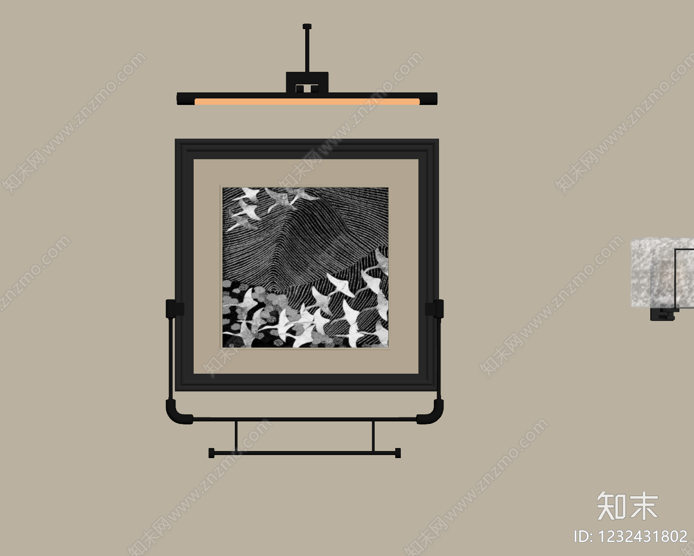 轻奢挂画SU模型下载【ID:1232431802】