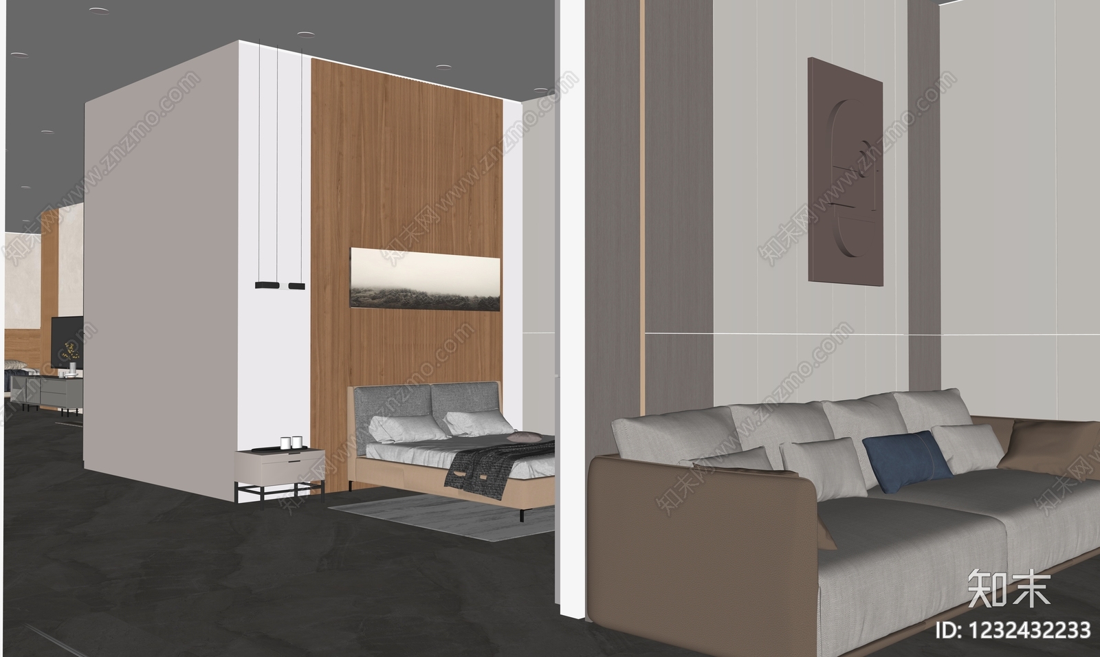 现代简约家具展厅SU模型下载【ID:1232432233】