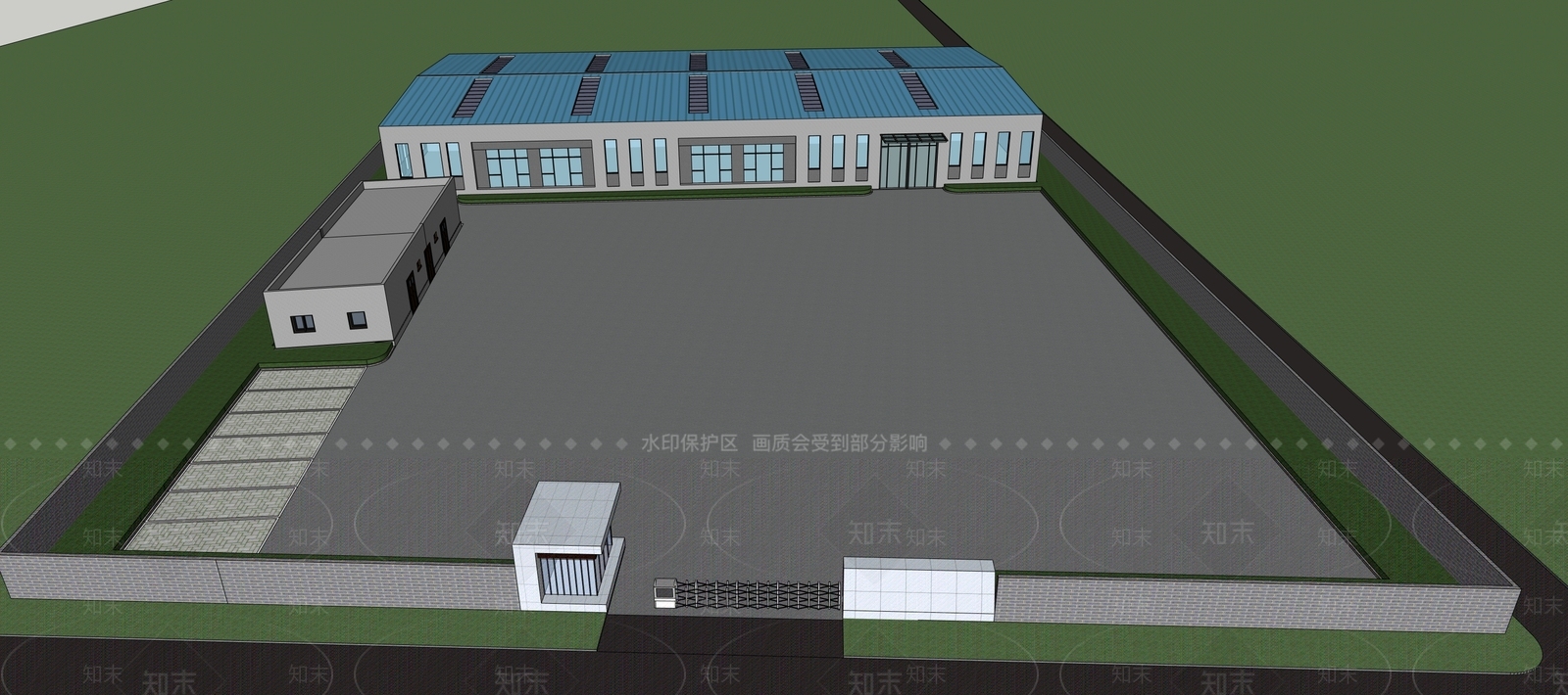 现代主义厂房SU模型下载【ID:1232433766】