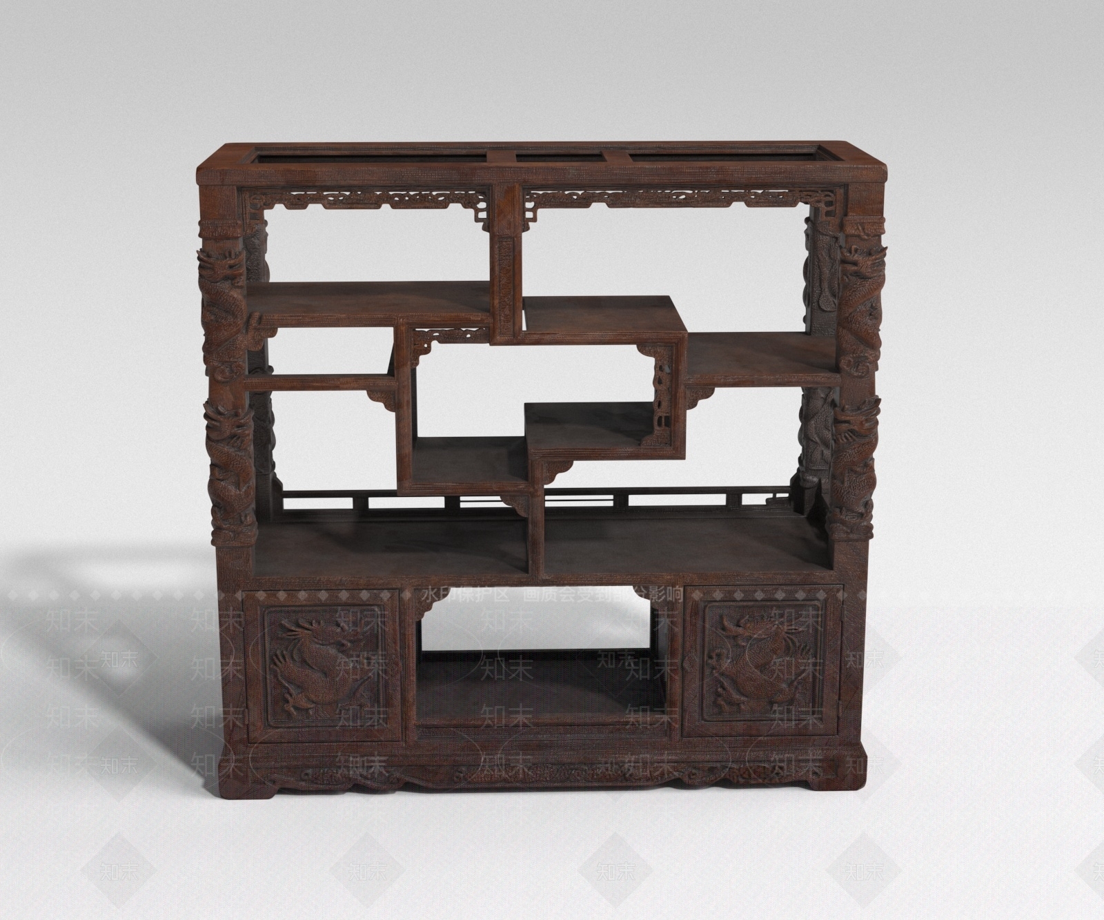 中式博古架3D模型下载【ID:1232434725】