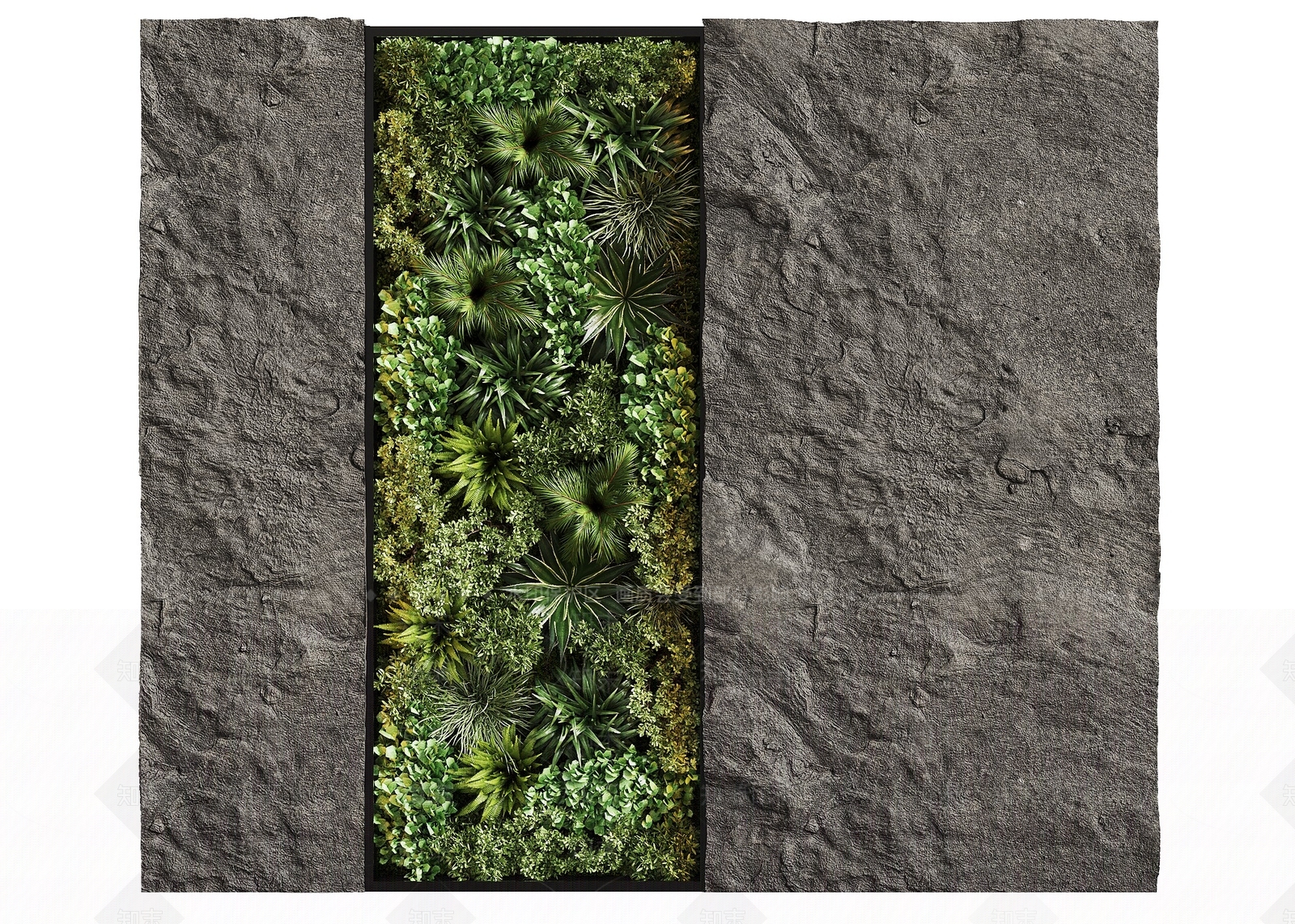侘寂绿植墙3D模型下载【ID:1232435151】