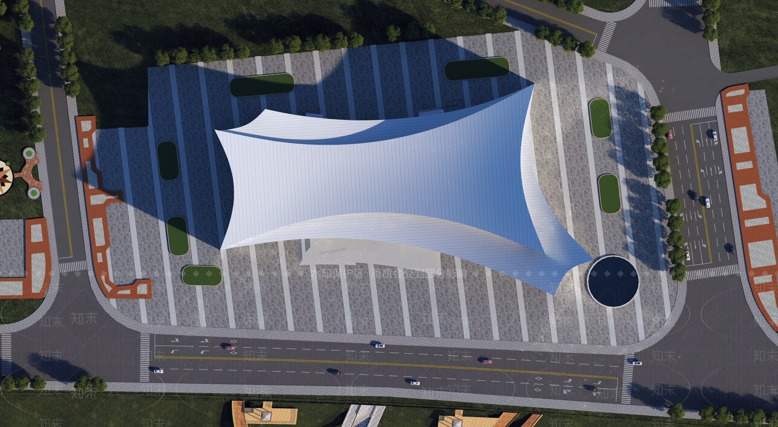 现代主义文化馆3D模型下载【ID:1232435766】