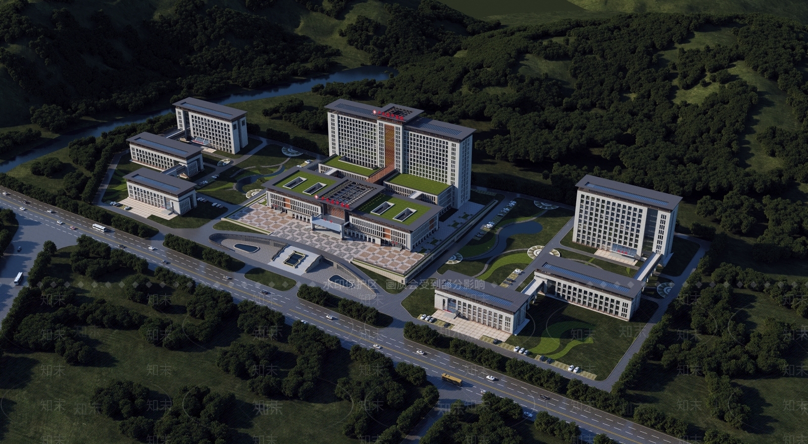 新中式其他公共建筑3D模型下载【ID:1232436869】