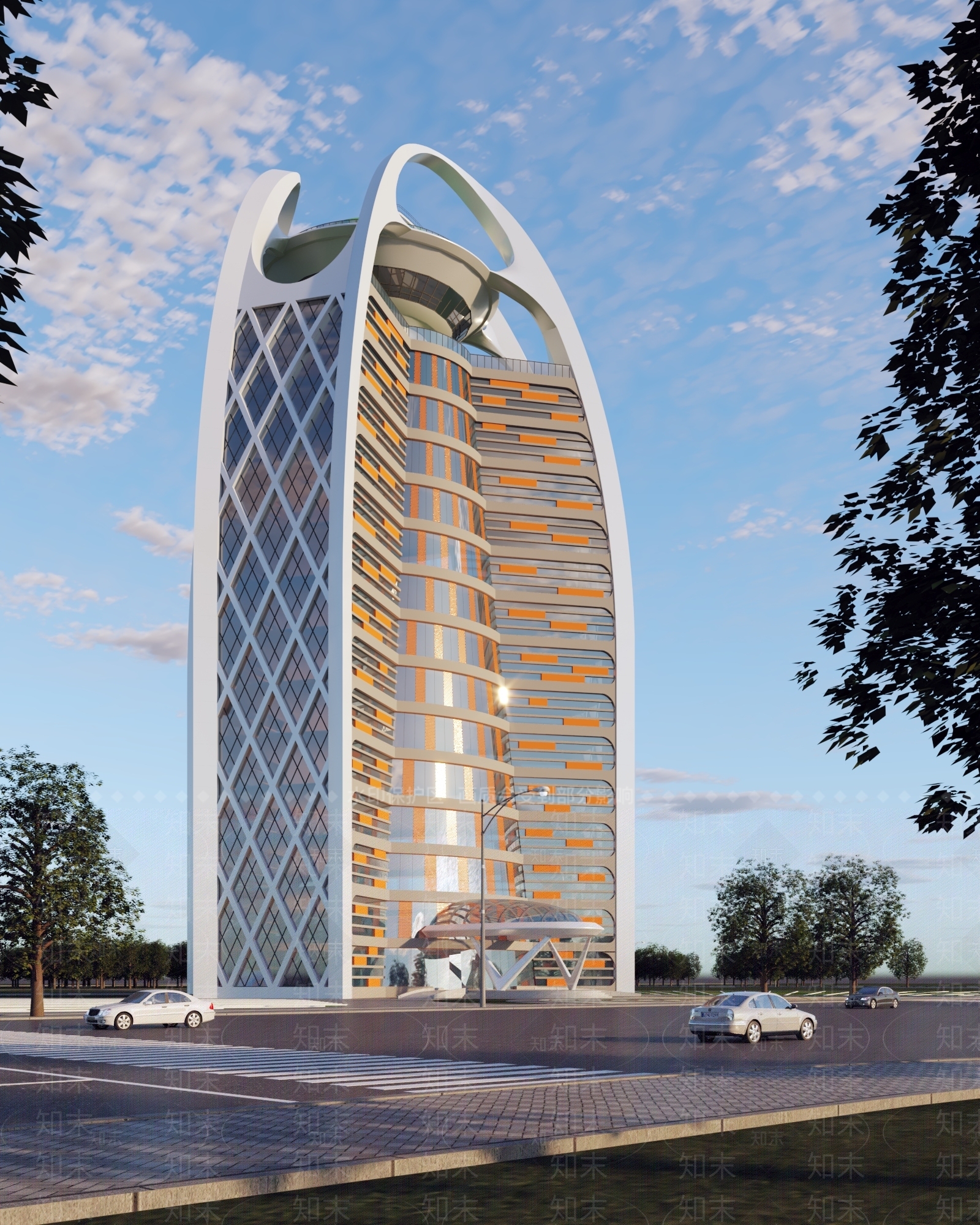 未来主义艺术风格建筑3D模型下载【ID:1232437119】