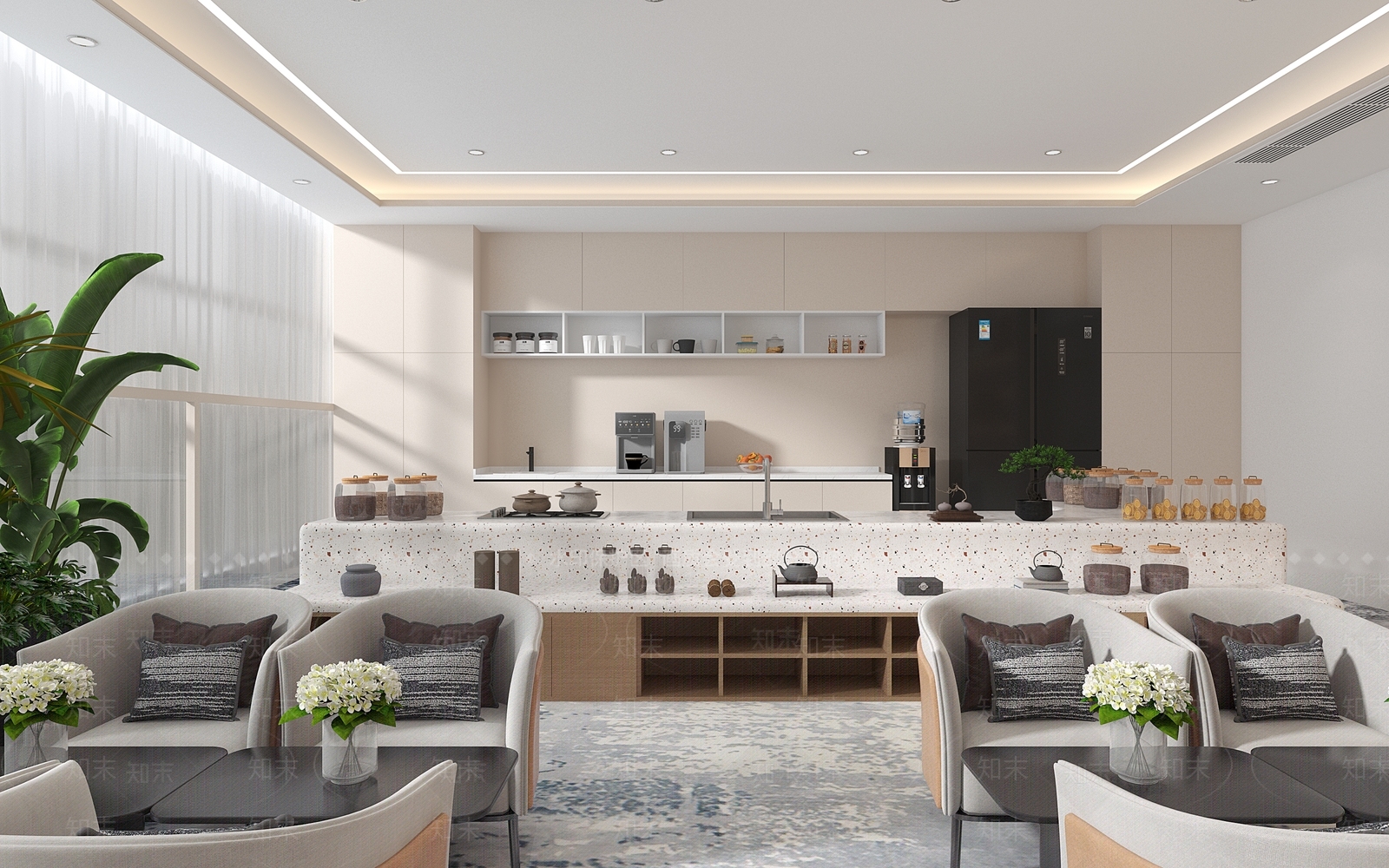 现代简约休息区3D模型下载【ID:1232438158】