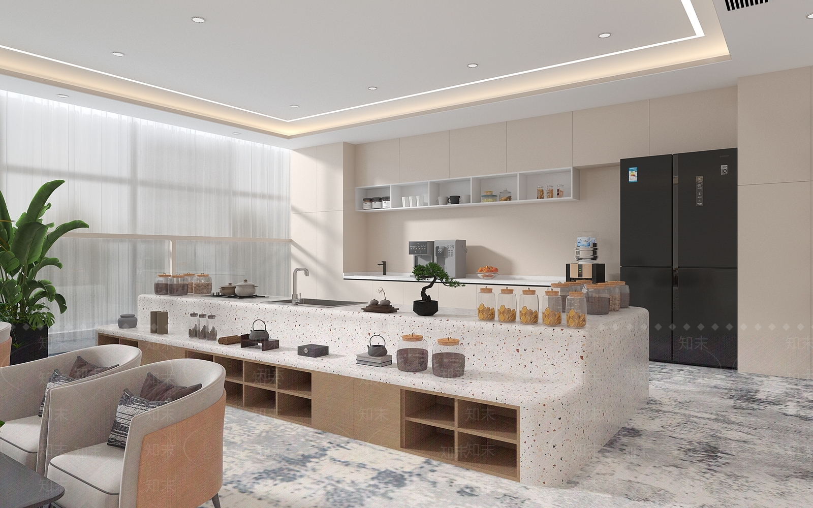 现代简约休息区3D模型下载【ID:1232438158】