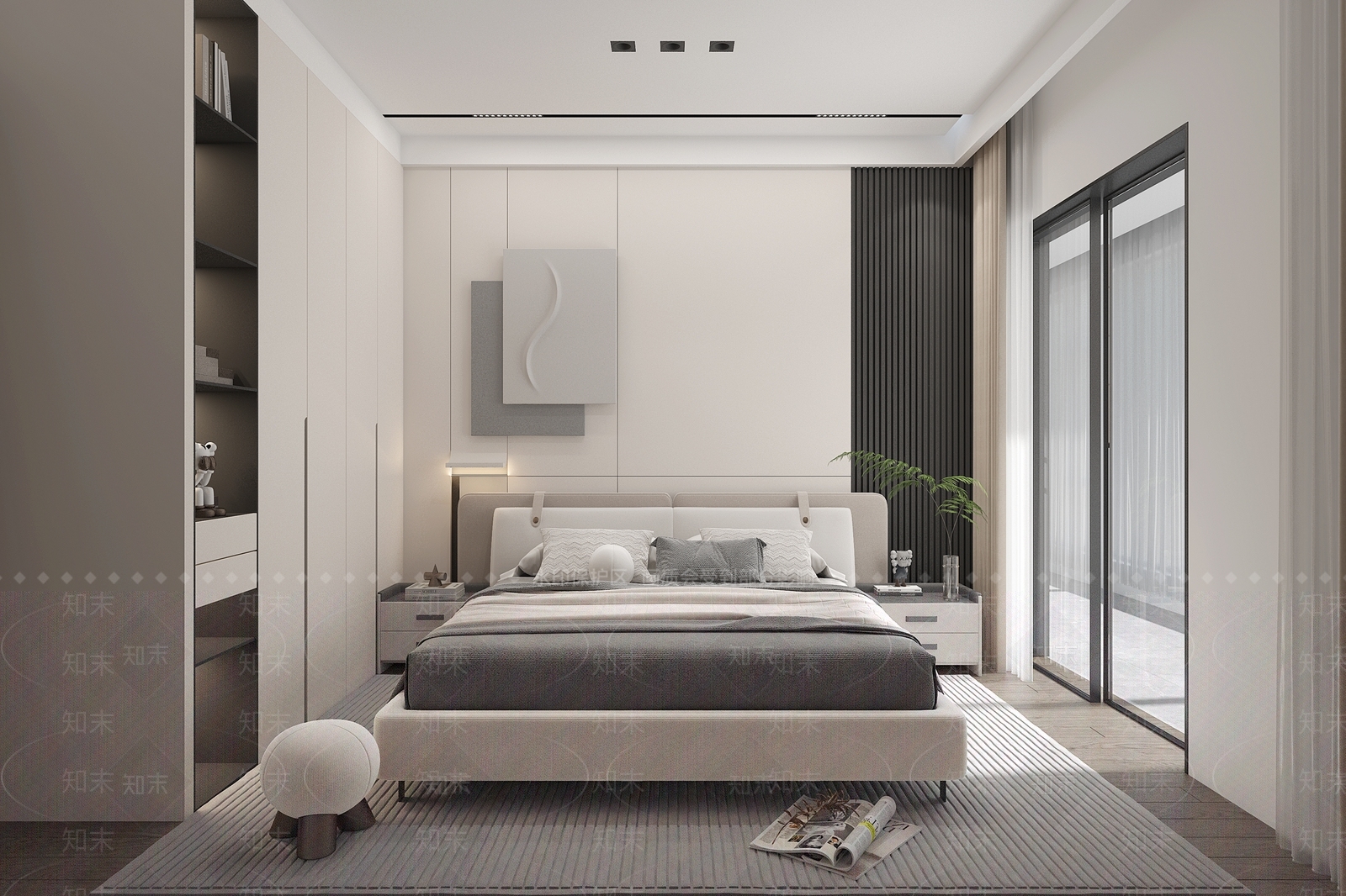 现代简约主卧3D模型下载【ID:1232438368】
