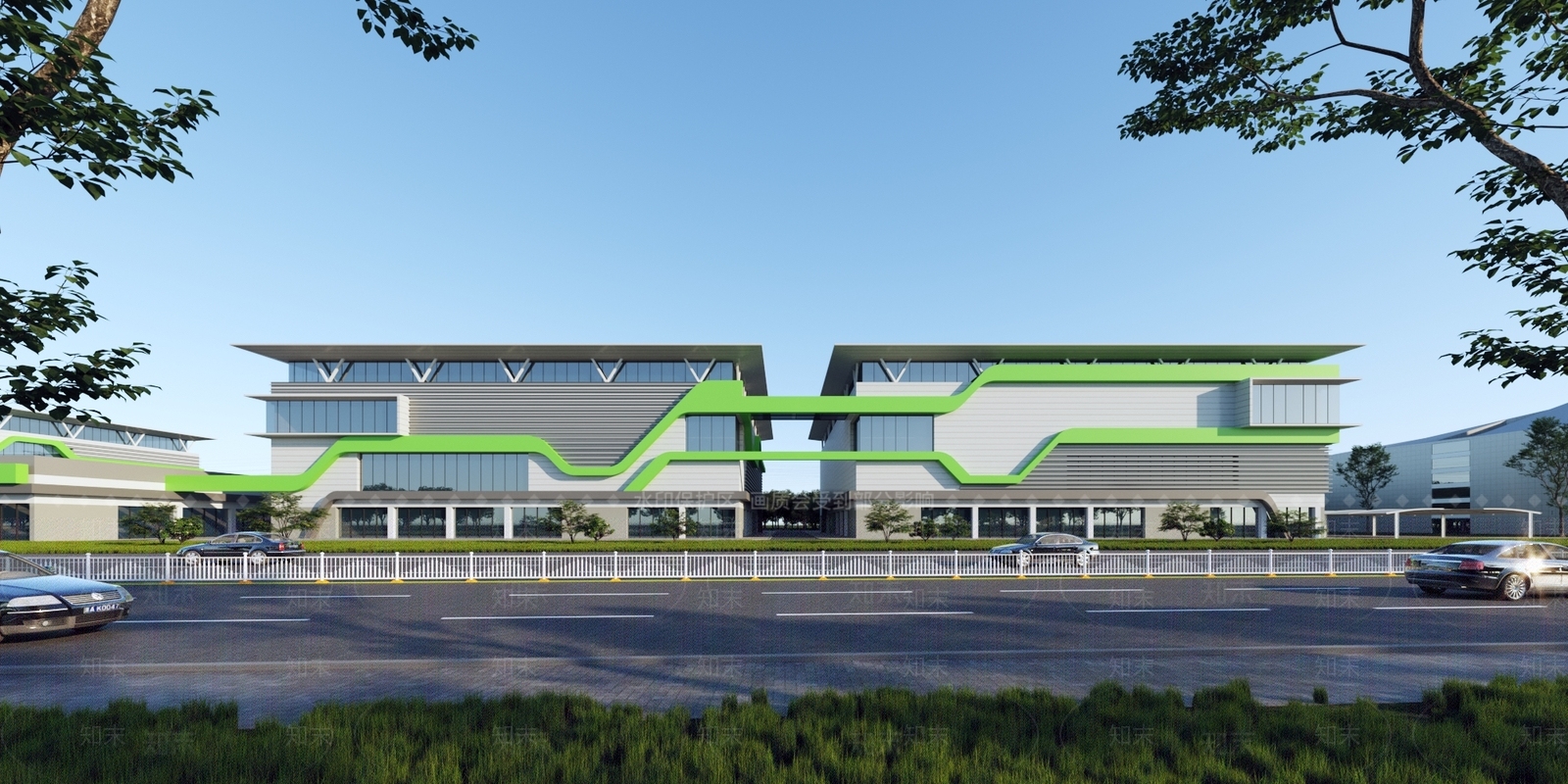 现代主义研发厂房3D模型下载【ID:1232438510】