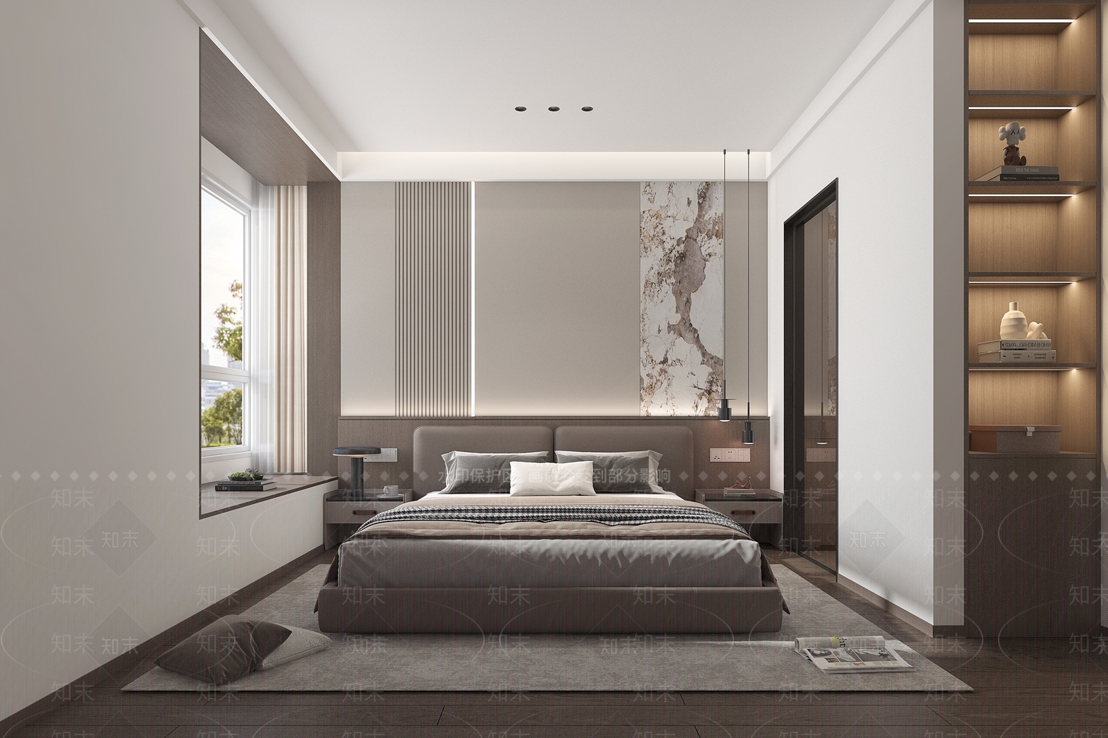 现代简约主卧3D模型下载【ID:1232439653】