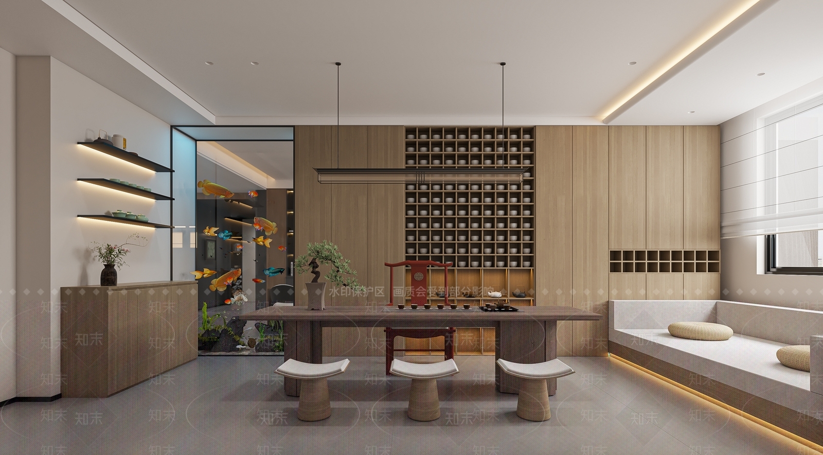 新中式茶室3D模型下载【ID:1232440161】