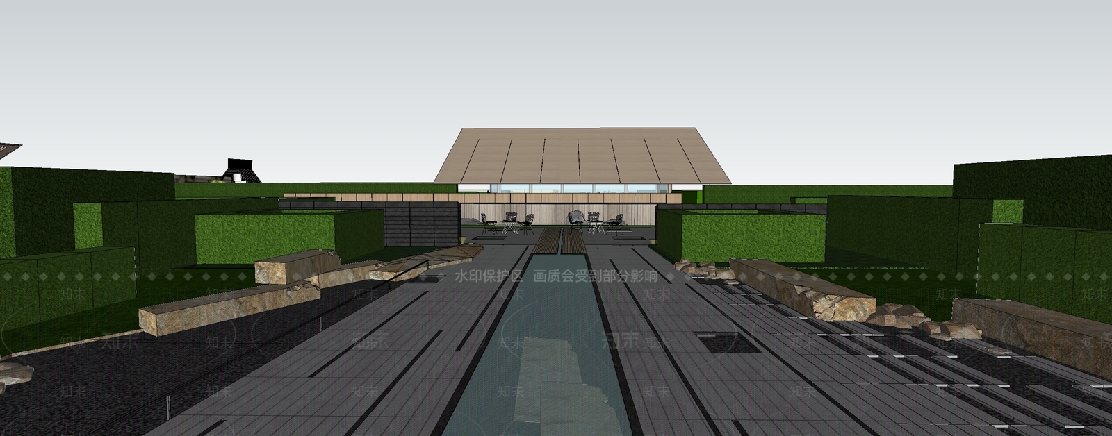 新中式景观小区景观SU模型下载【ID:1232441220】