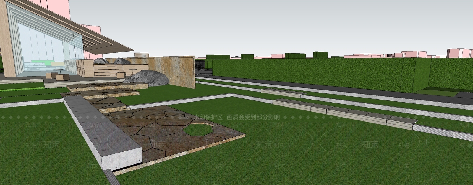 新中式景观小区景观SU模型下载【ID:1232441220】