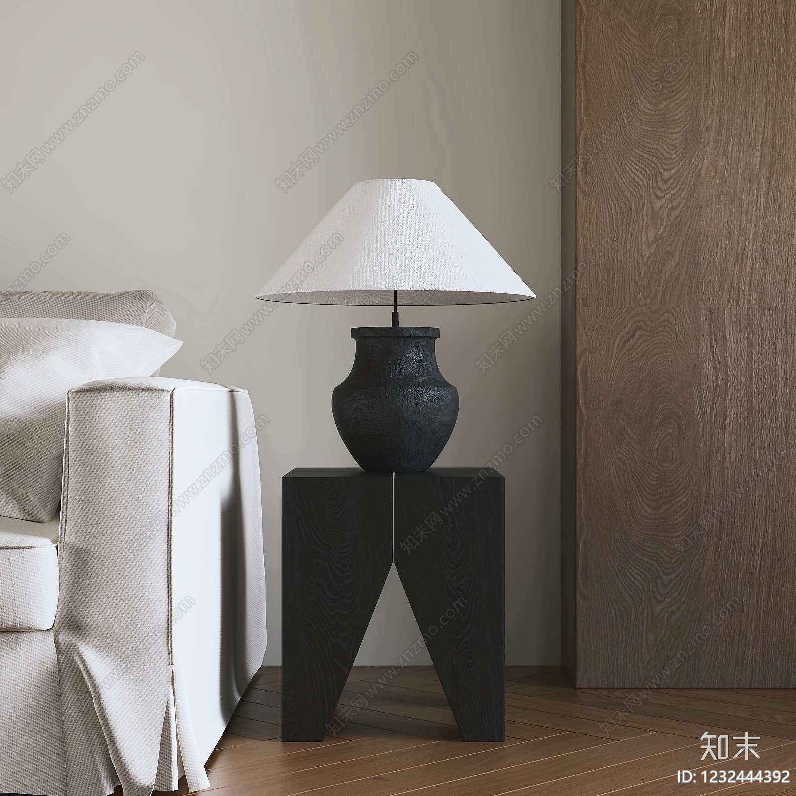 侘寂边几3D模型下载【ID:1232444392】