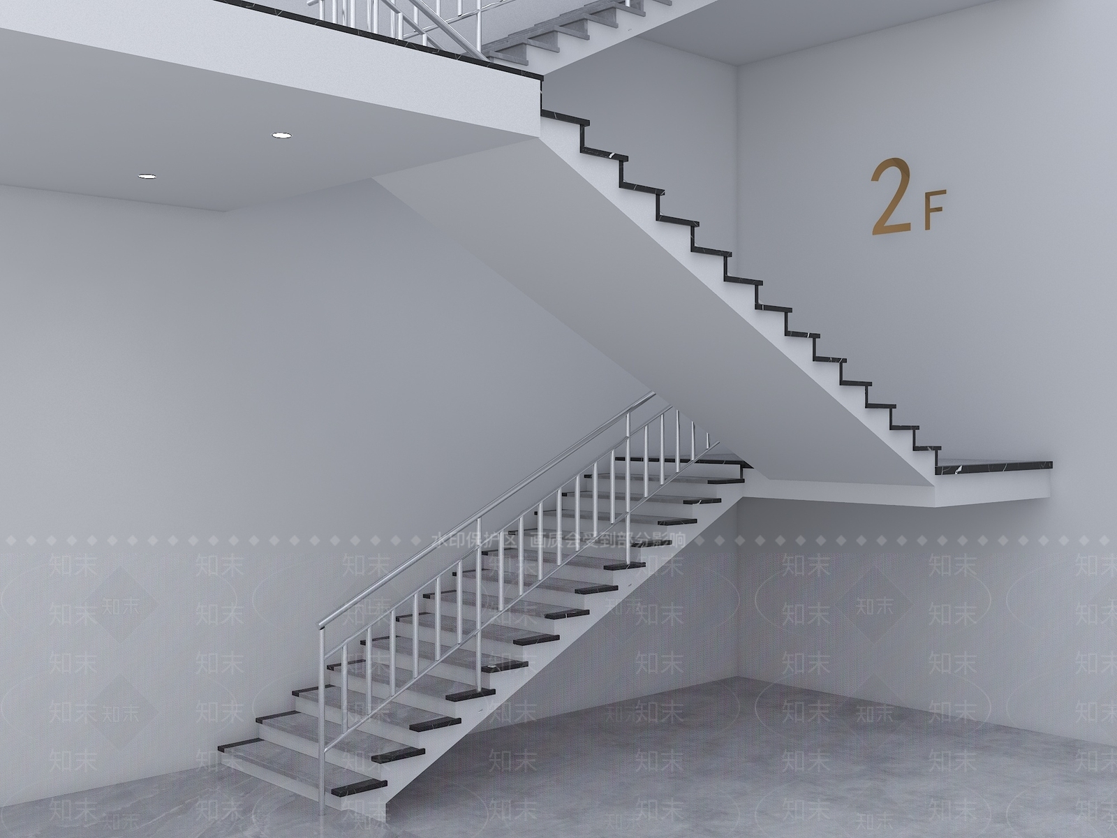 极简楼梯间3D模型下载【ID:1232444806】