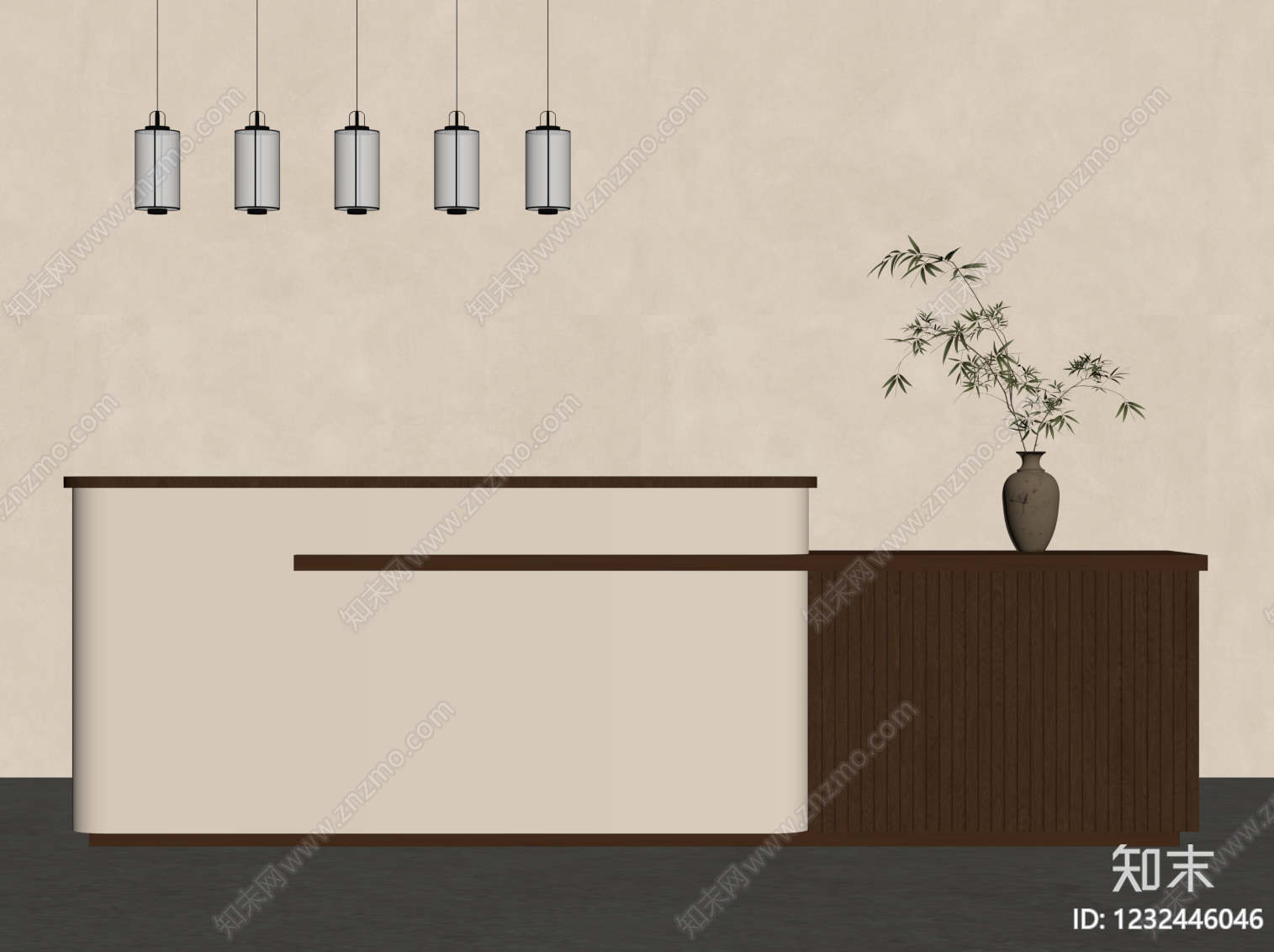 新中式前台SU模型下载【ID:1232446046】